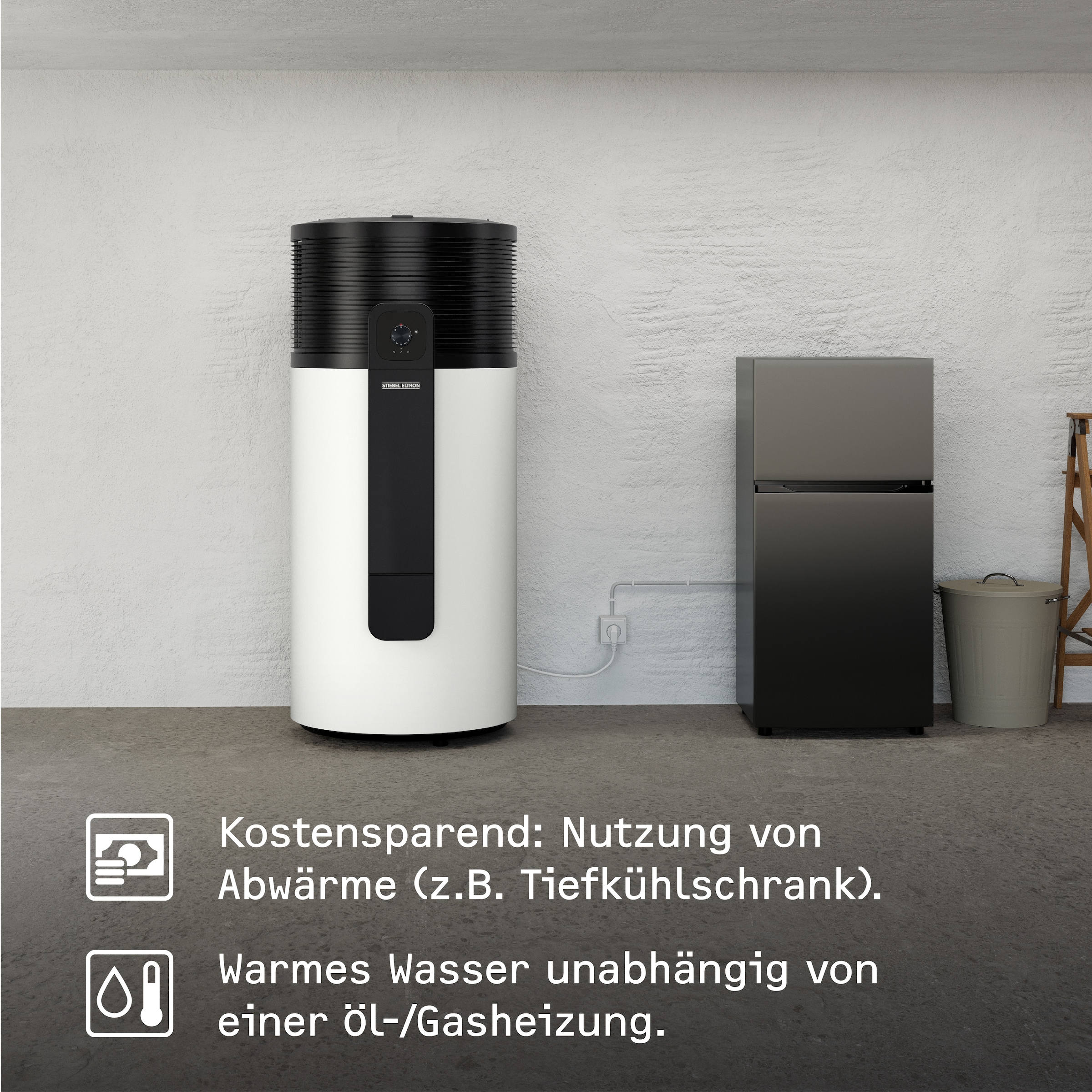 STIEBEL ELTRON Warmwasser-Wärmepumpe »WWK-I 200 Plus«, App-Bedienung, 200 l, Schnittstelle für Photovoltaik-Anlagen