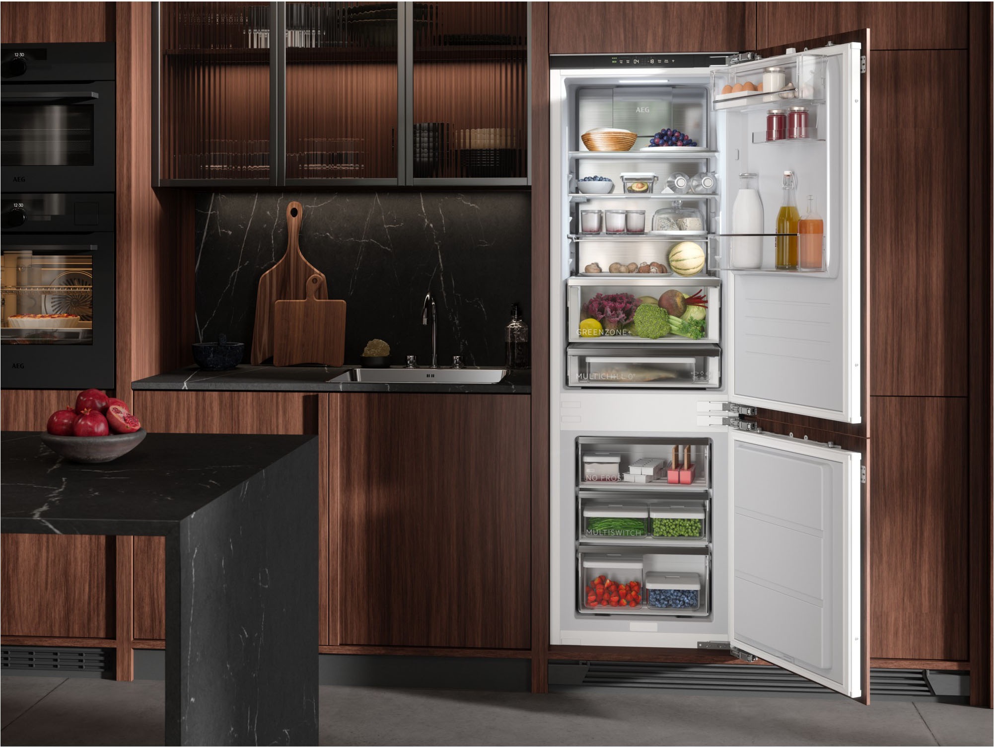 AEG Einbaukühlgefrierkombination Serie 9000 »TSC9V18WCC3« 176,9 cm hoch 55,7 cm breit MultiChill-Null-Grad-Schublade -3°C bis +5°C wählbar, WiFi, NoFrost