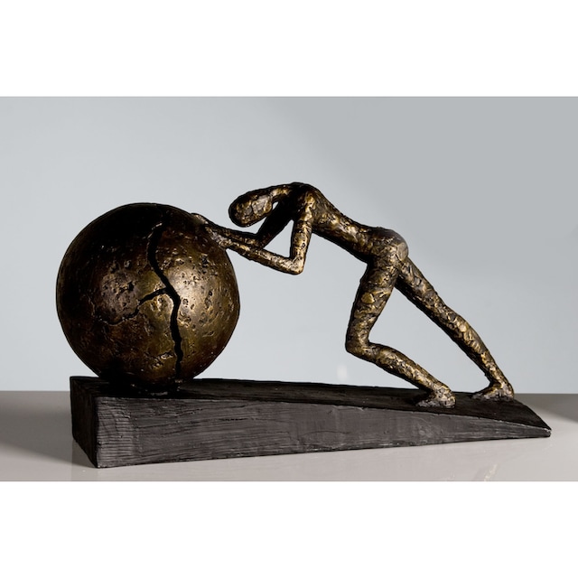 Casablanca by Gilde Dekofigur »Skulptur Heavy Ball«, Dekoobjekt, Höhe 22 cm,  mit Spruchanhänger, Wohnzimmer bequem bestellen