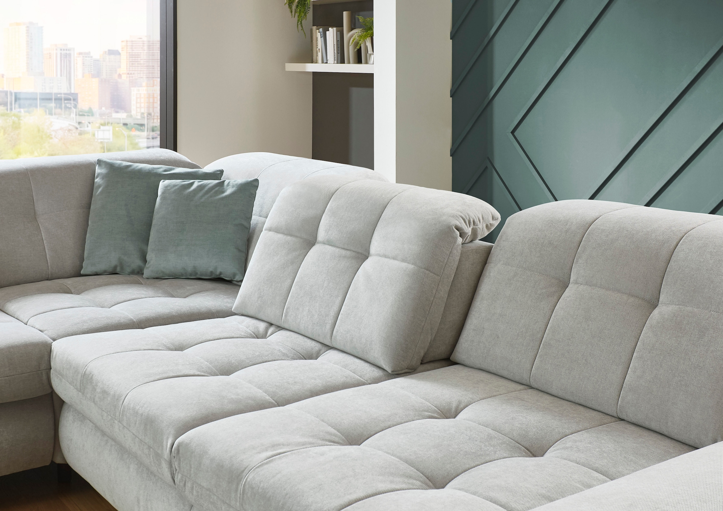 Die PlanBar Ecksofa »MP-IN18012 L-Form mit Kaltschaum-Polsterung« Sitztiefenverstellung, optional Kopfteilverstellung & Schlaffunktion