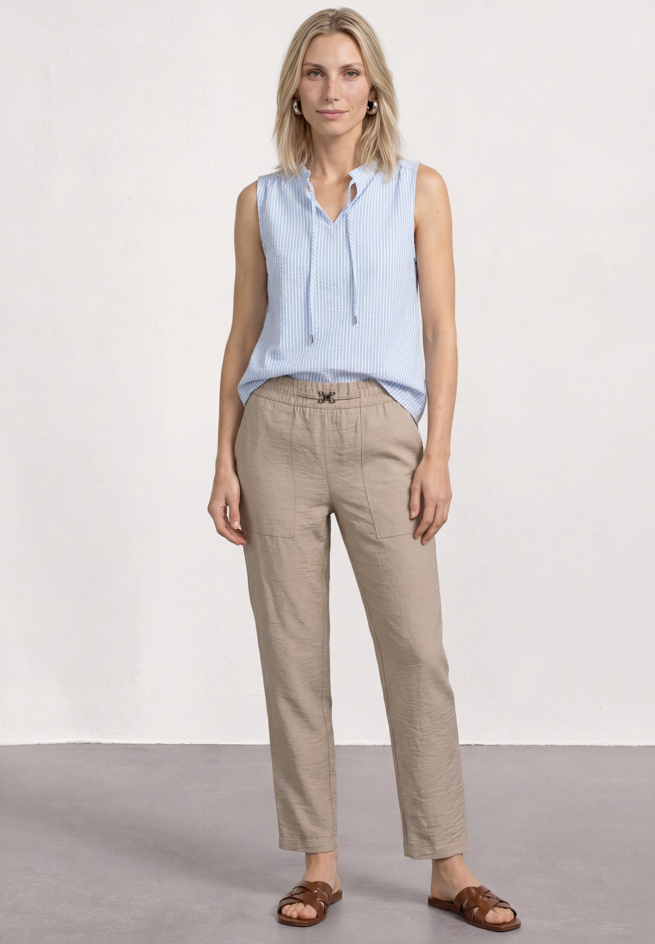 STREET ONE Stoffhose »Style Bonny«  Slim Leg Hose im Loose Fit mit Gürteldetail