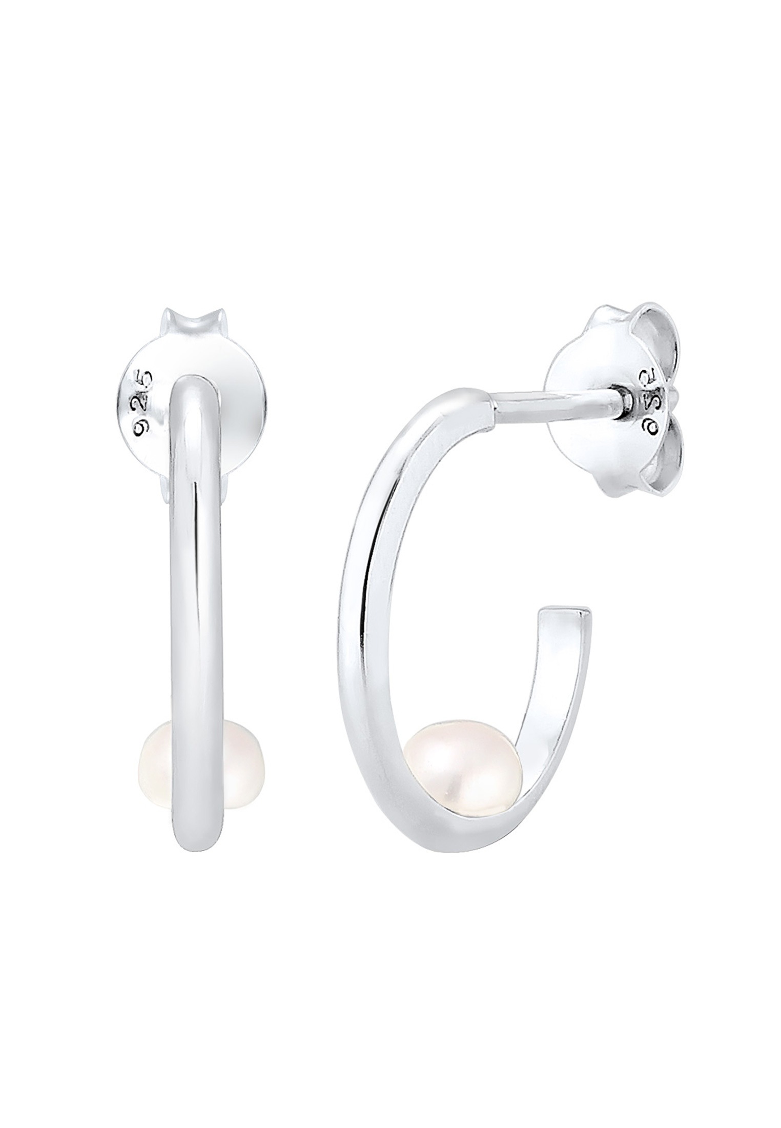 Elli Paar Creolen »Ohrringe Ohrstecker Creolen mit Süßwasserzuchtperlen 925 Sterling Silber«