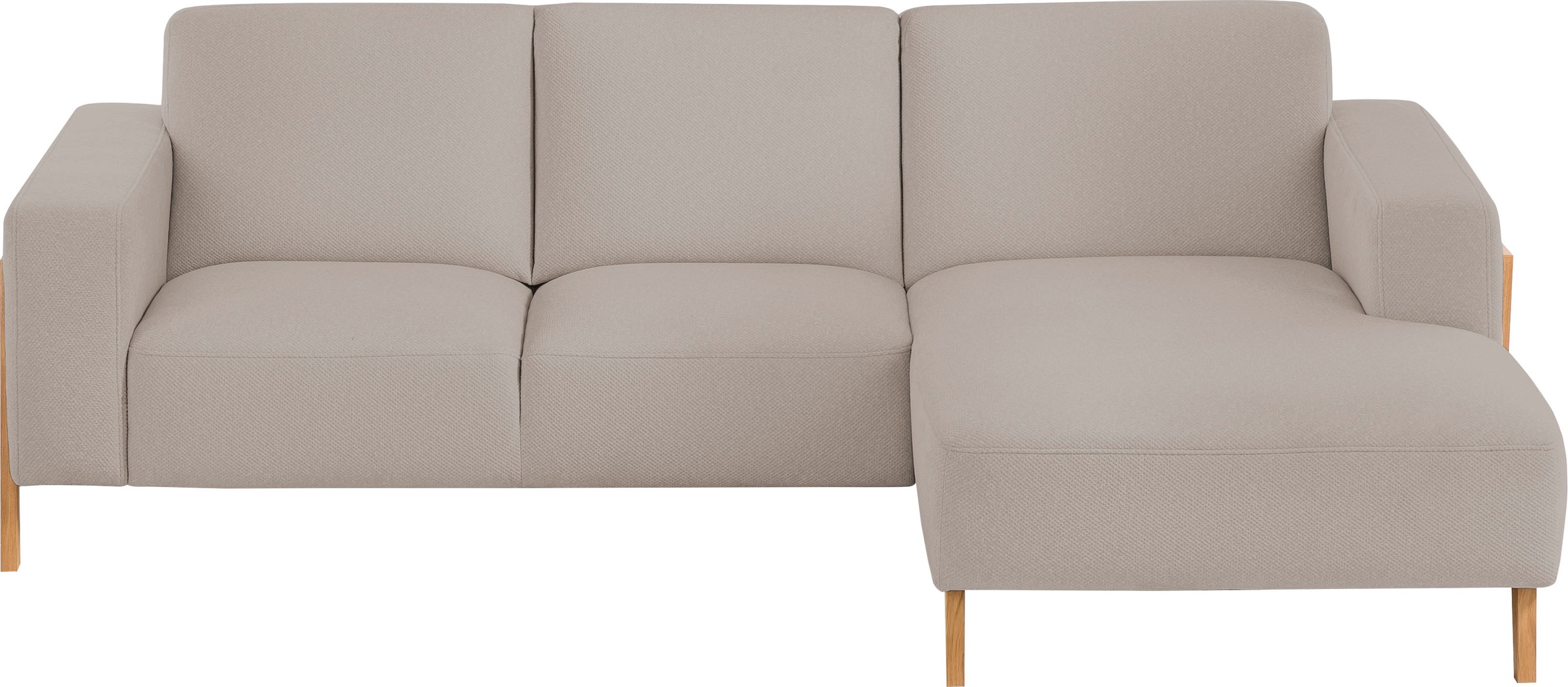 exxpo - sofa fashion Ecksofa »Starr, modern und klassisches Design, hochwertige Verarbeitung, bequem«, L-Form, wahlw. elektrische Sitztiefenverstellung, Massivholzfüße