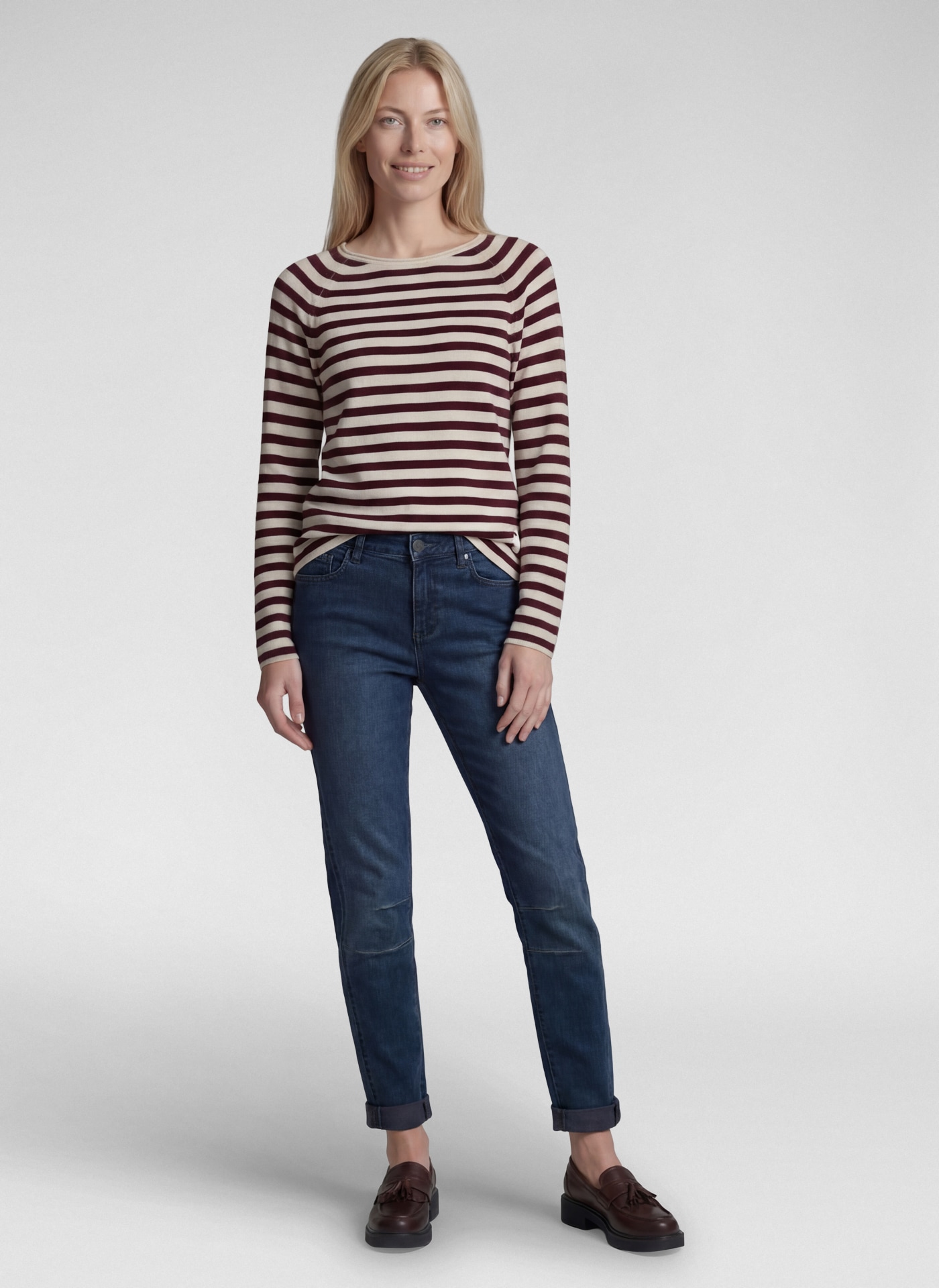 Rabe Strickpullover in Ringel-Optik