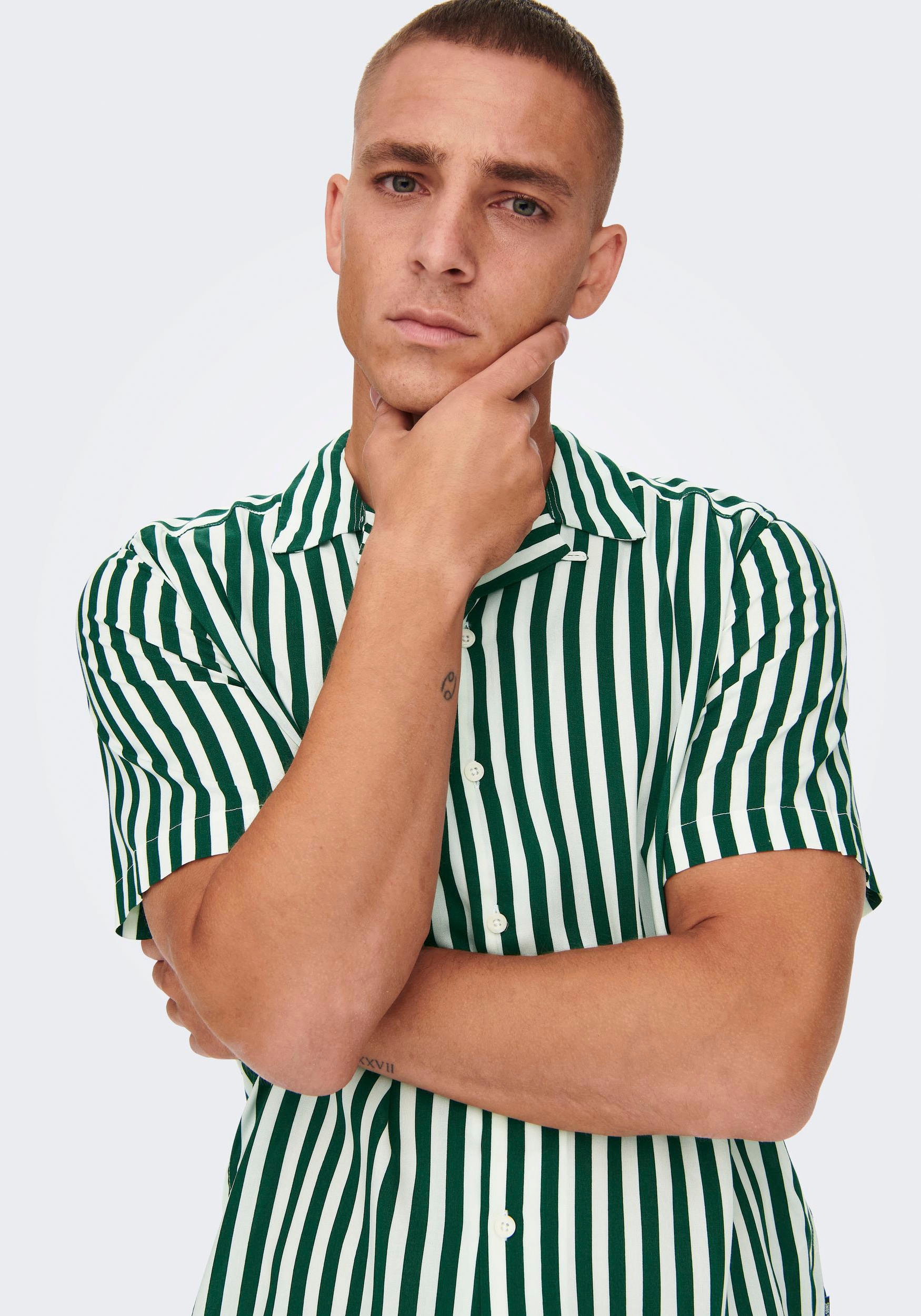 ONLY & SONS Kurzarmhemd »ONSWAYNE LIFE SS VISCOSE«