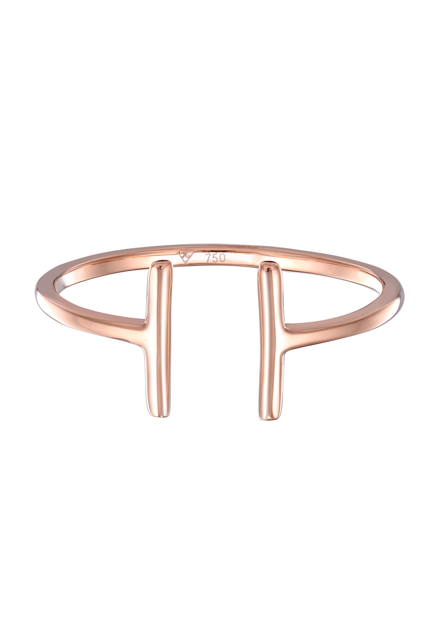 Elli Premium Silberring »Ring Geo Statement Basic 750 Roségold«