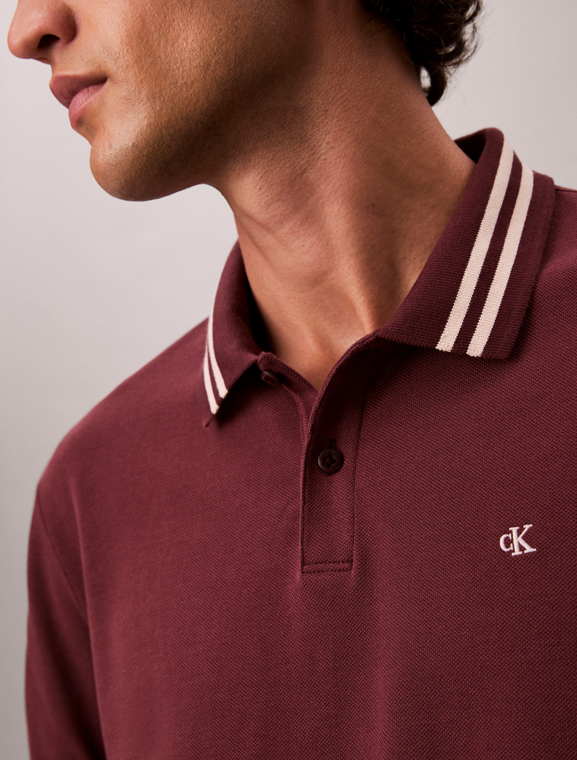Calvin Klein Jeans Poloshirt »SS CSL PQ CLSSC TPPD«, Mit Rundhalsausschnitt