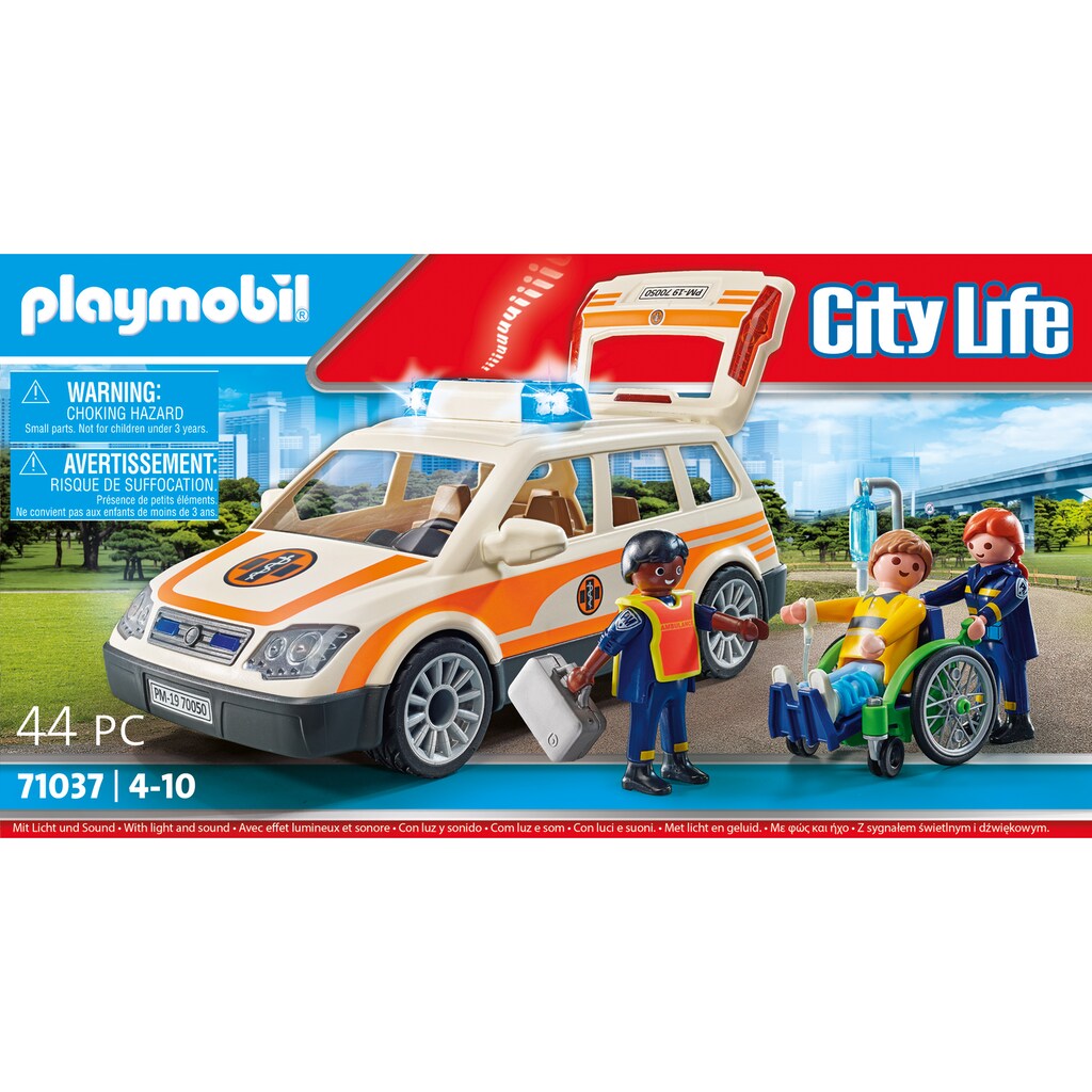Playmobil® Konstruktions-Spielset »Notarzt-PKW (71037), City Life«, (44 St.)