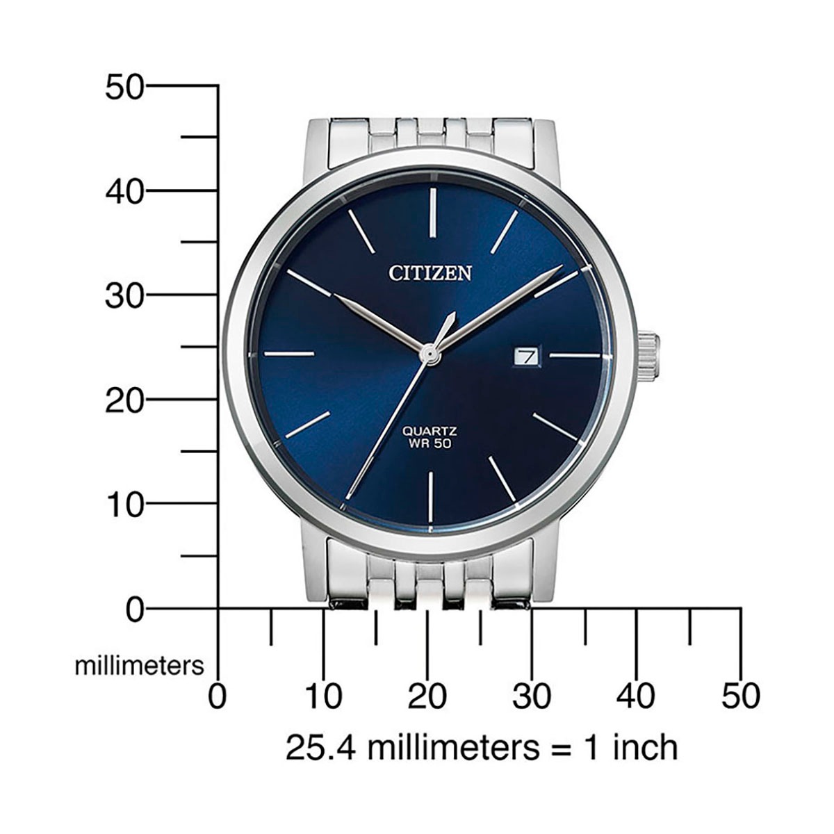 Citizen Quarzuhr, Armbanduhr, Herrenuhr, Edelstahlarmband, Datum