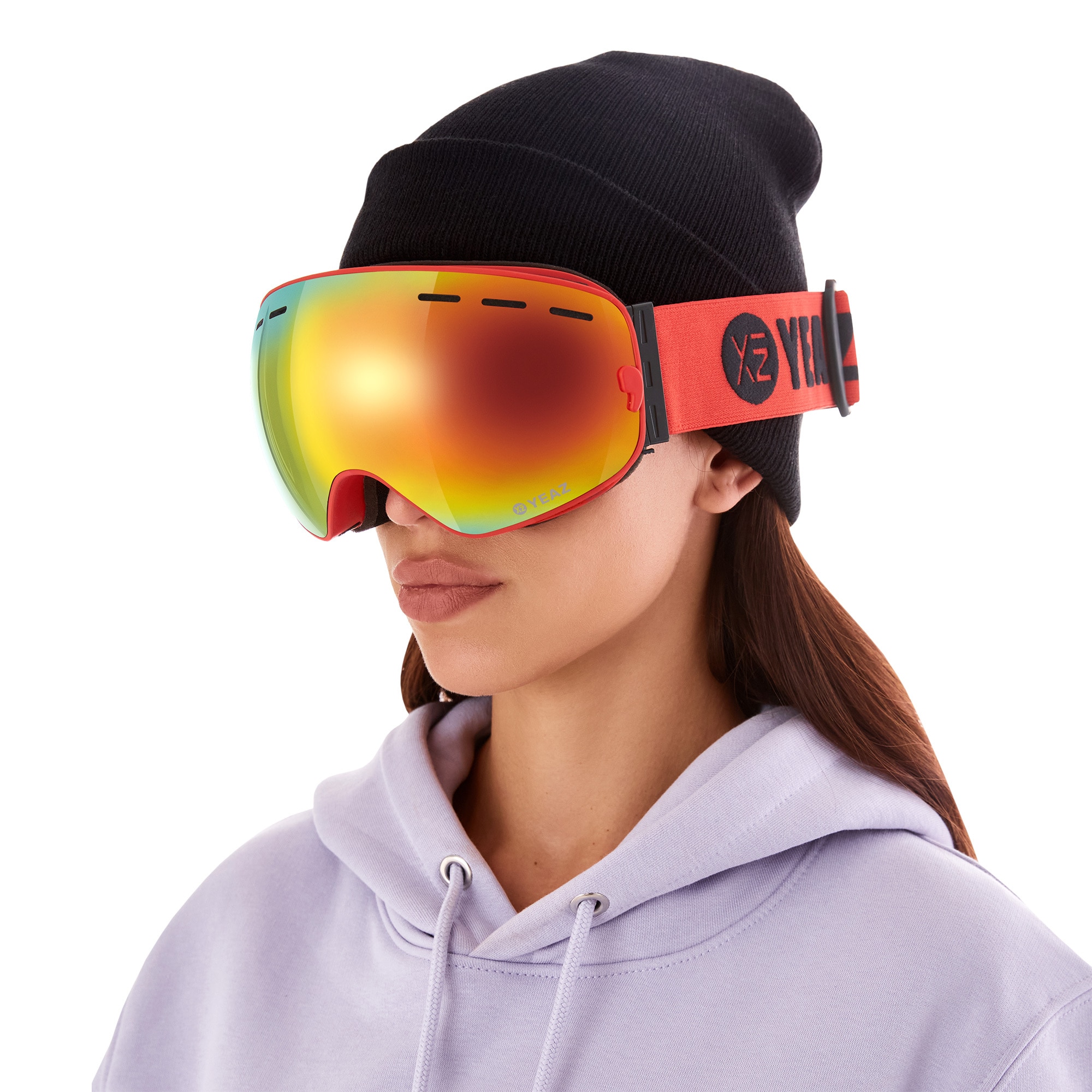 YEAZ Snowboardbrille »Ski- Snowboardbrille mit Rahmen rot verspiegelt XTRM-SUMMIT«