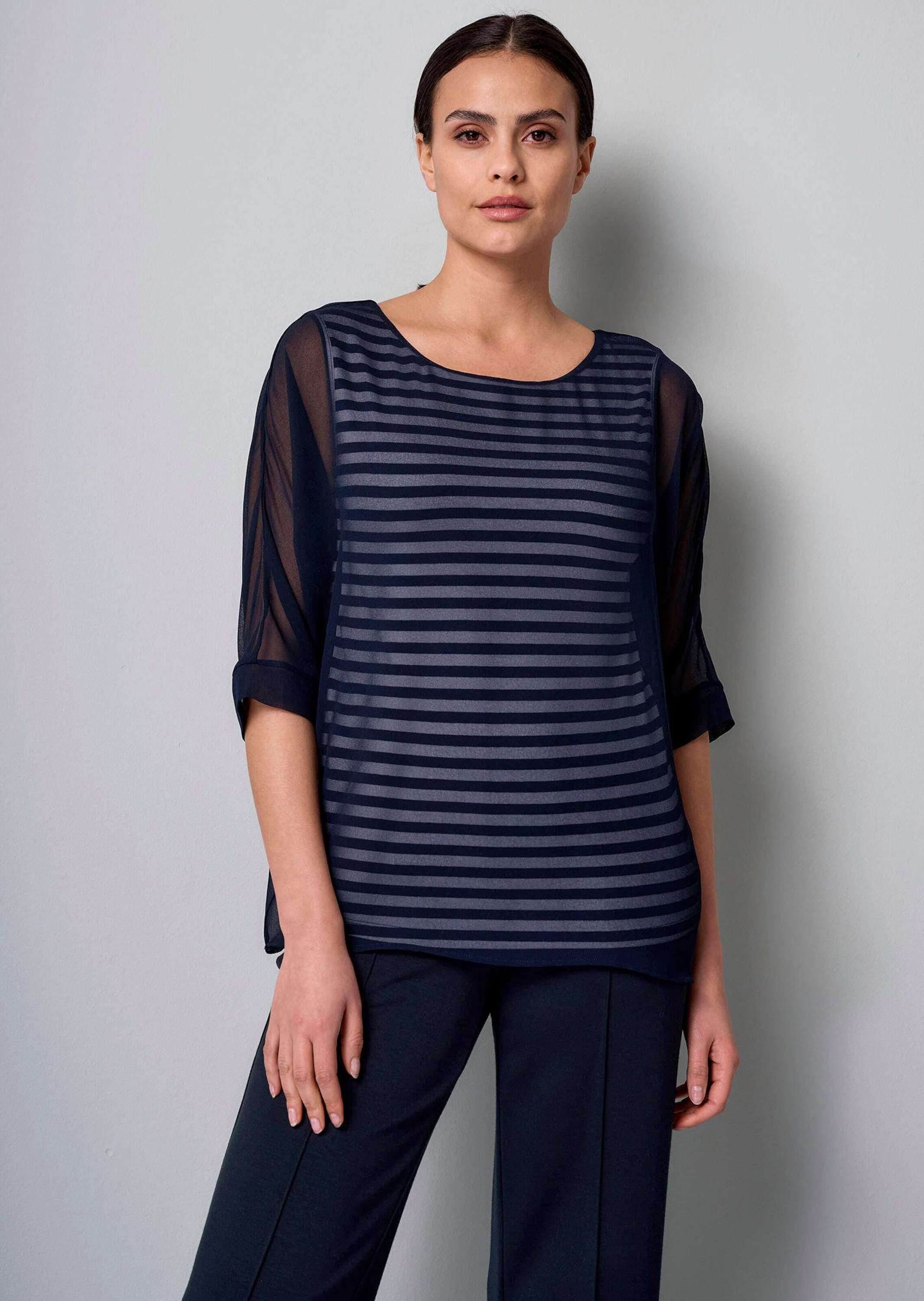 Alba Moda Kurzarmbluse »Bluse Bluse in Streifendessin«