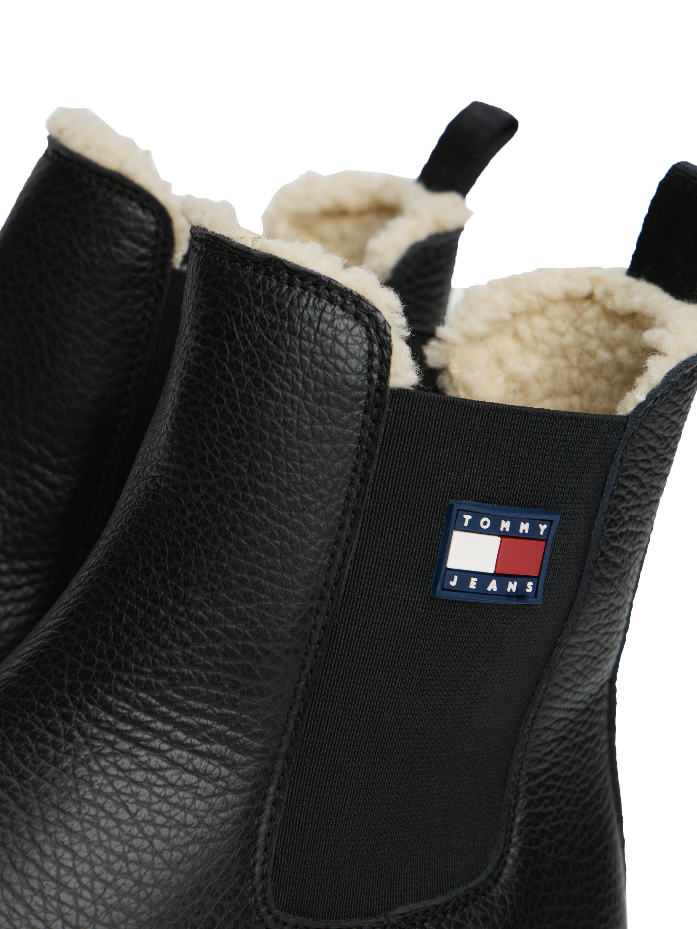 Tommy Jeans Chelseaboots »TJW CHELSEA BOOT WL«  , Blockabsatz, Stiefelette mit typischer Logoflagge