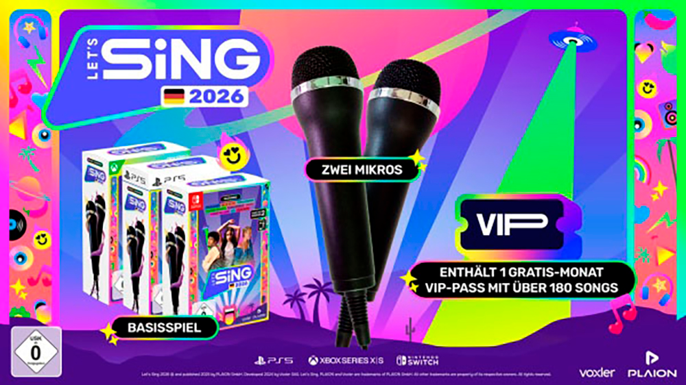 Ravenscourt Spielesoftware »Let’s Sing 2026 German Version (+ 2 Mics)«, PlayStation 5