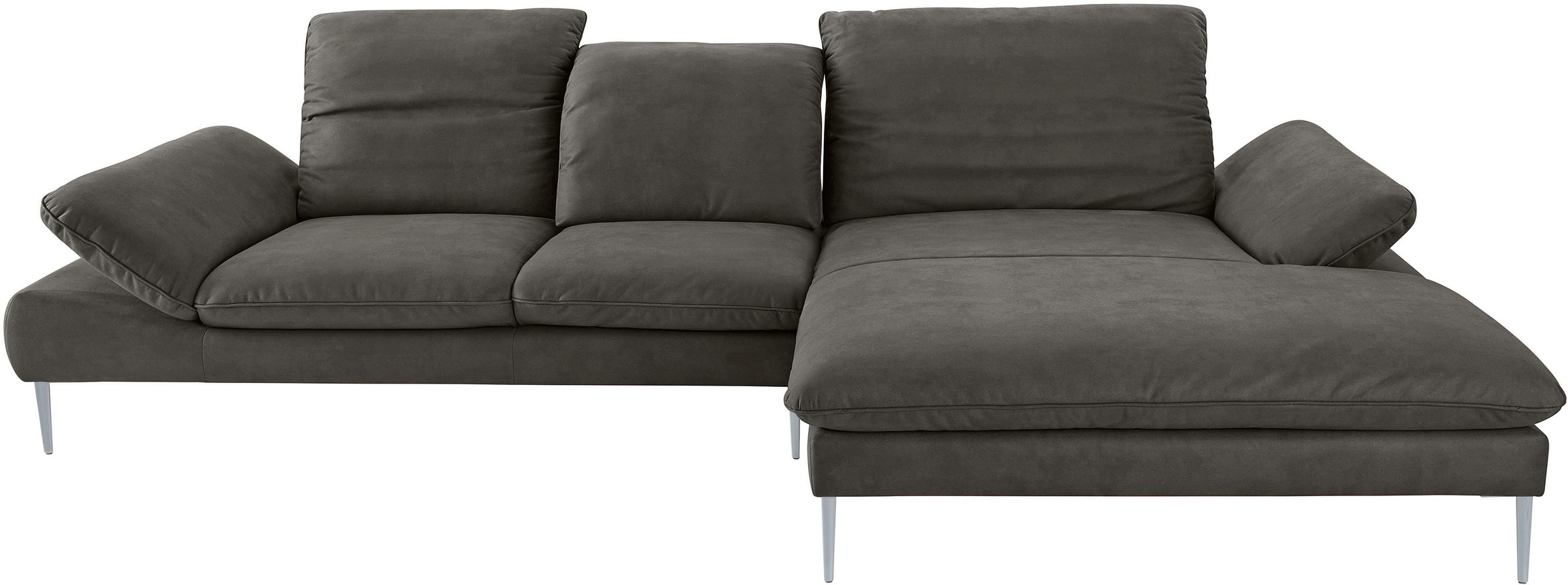 W.SCHILLIG Ecksofa »enjoy&MORE, Designsofa, bequem, zeitlos und elegant, L-Form«, mit Sitztiefenverstellung, Füße silber matt, Breite 340 cm