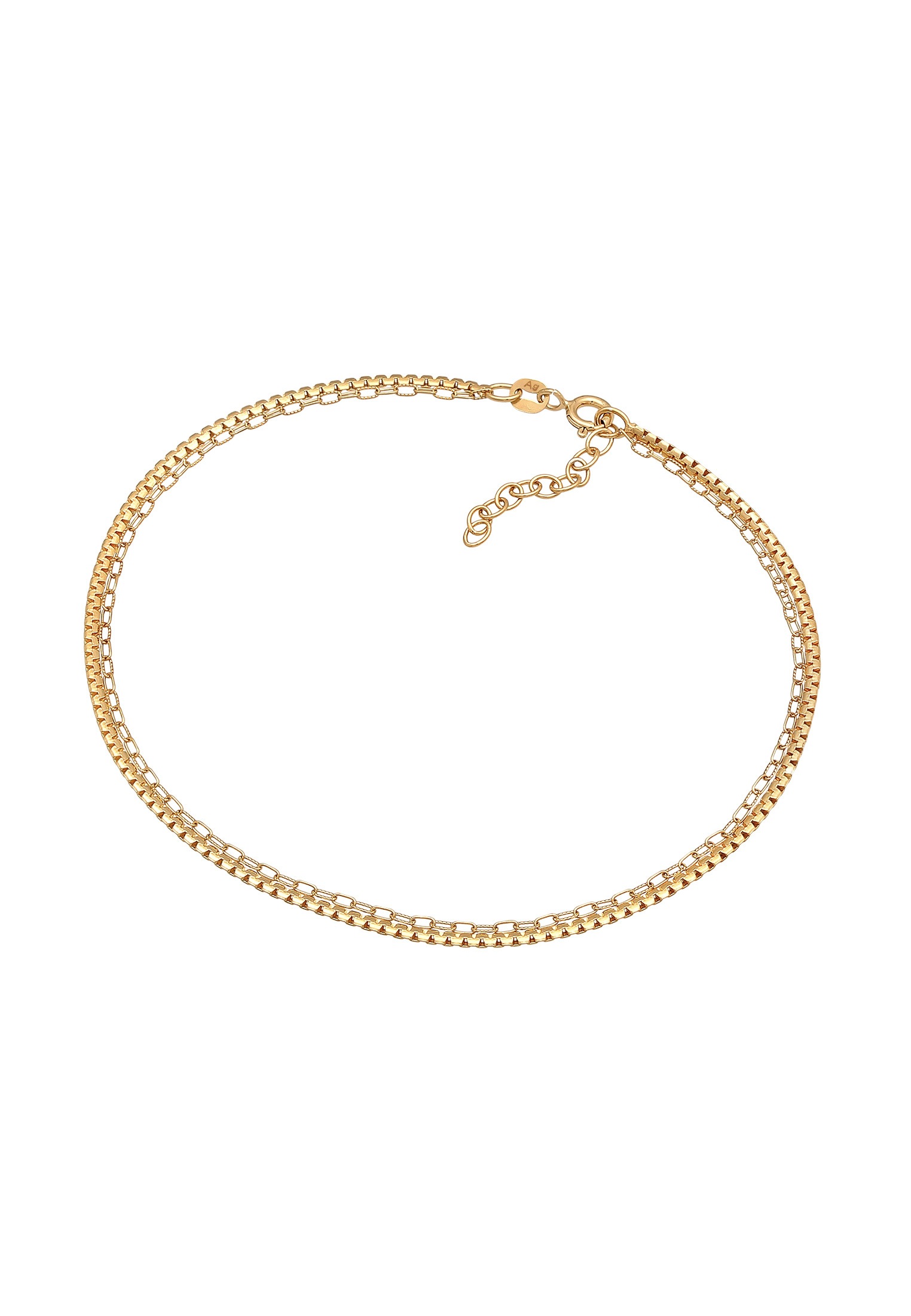 Elli Fußkette »Fußschmuck Schlangenkette Glieder Basic Layer 925 Silber«
