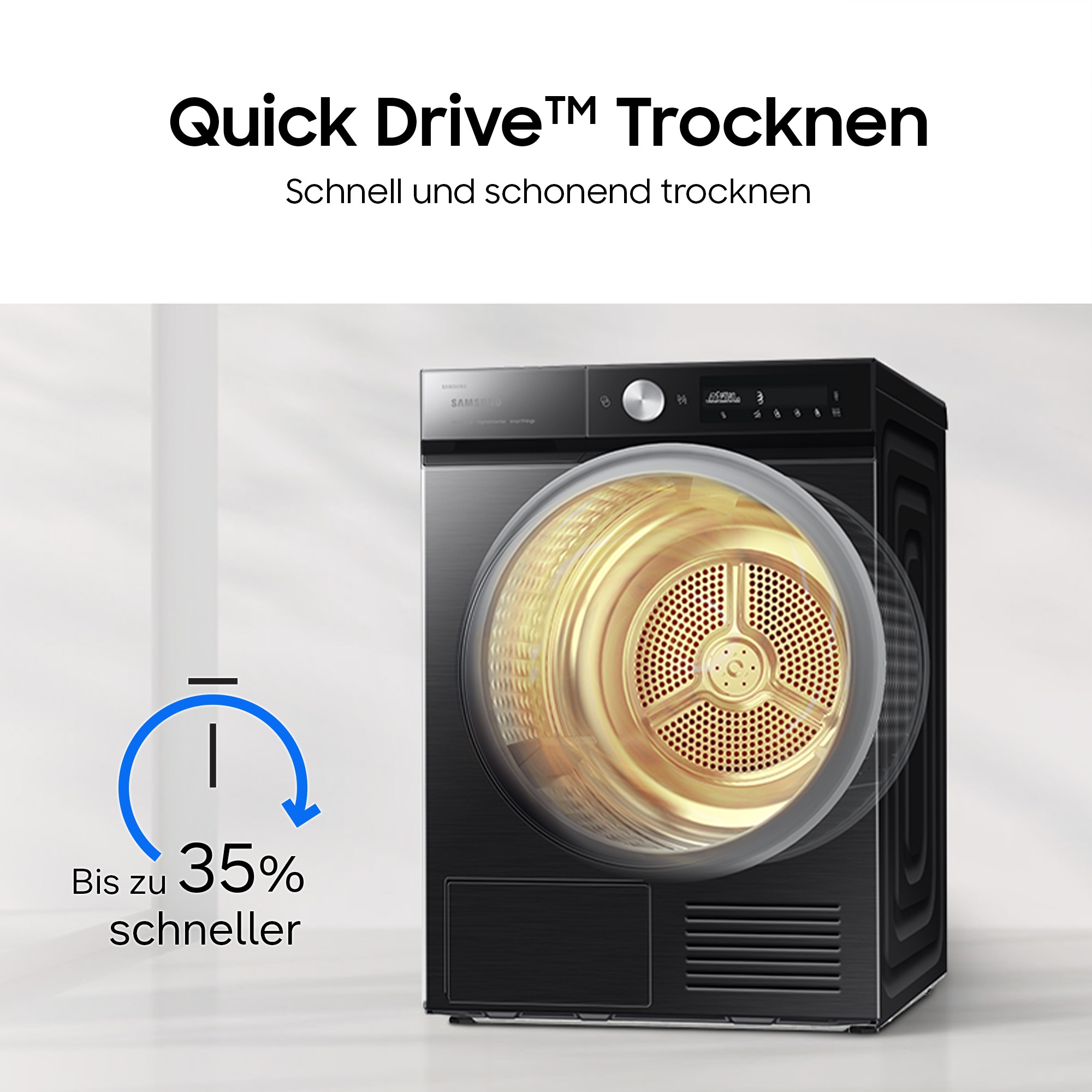 Samsung Wärmepumpentrockner »DV90DB7845GBU2« DV7400D QuickDriveᵀᴹ Option ‑ Spart bis zu 35 % Zeit