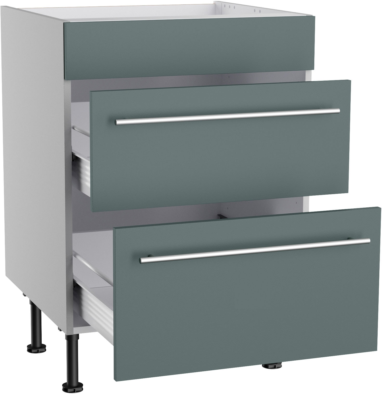 KOCHSTATION Kochfeldumbauschrank »KS-Bern2«, Breite 60 cm, Kochfeldumbauschrank, 2 Auszügen, 1 feste Blende