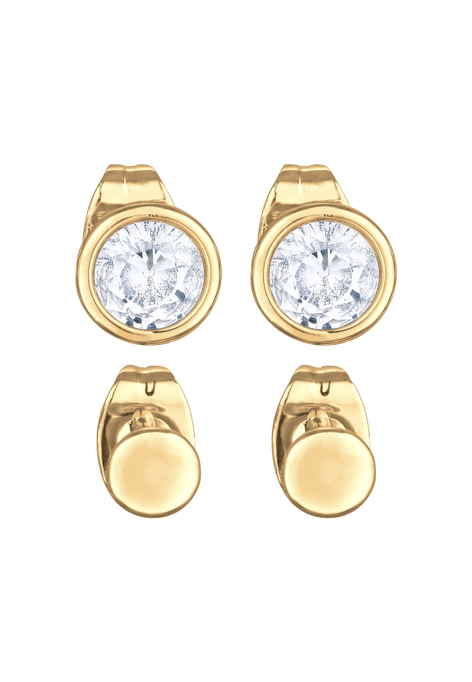 Elli Ohrstecker-Set »Ohrringe 2er-Set Ohrstecker Kristalle Plättchen Farbe Silber«