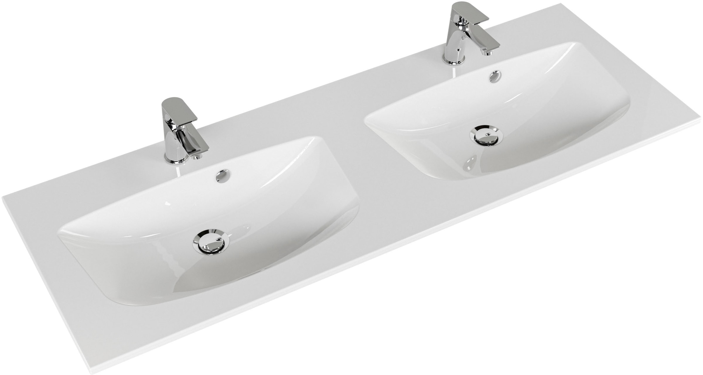 Saphir Waschtisch »Serie 6025 Mineralmarmor-Waschtisch mit Unterschrank, 132 cm breit« 2 Stk. tlg. Doppel-Waschplatz mit 4 Schubladen, hängend, verschiedene Ausführungen