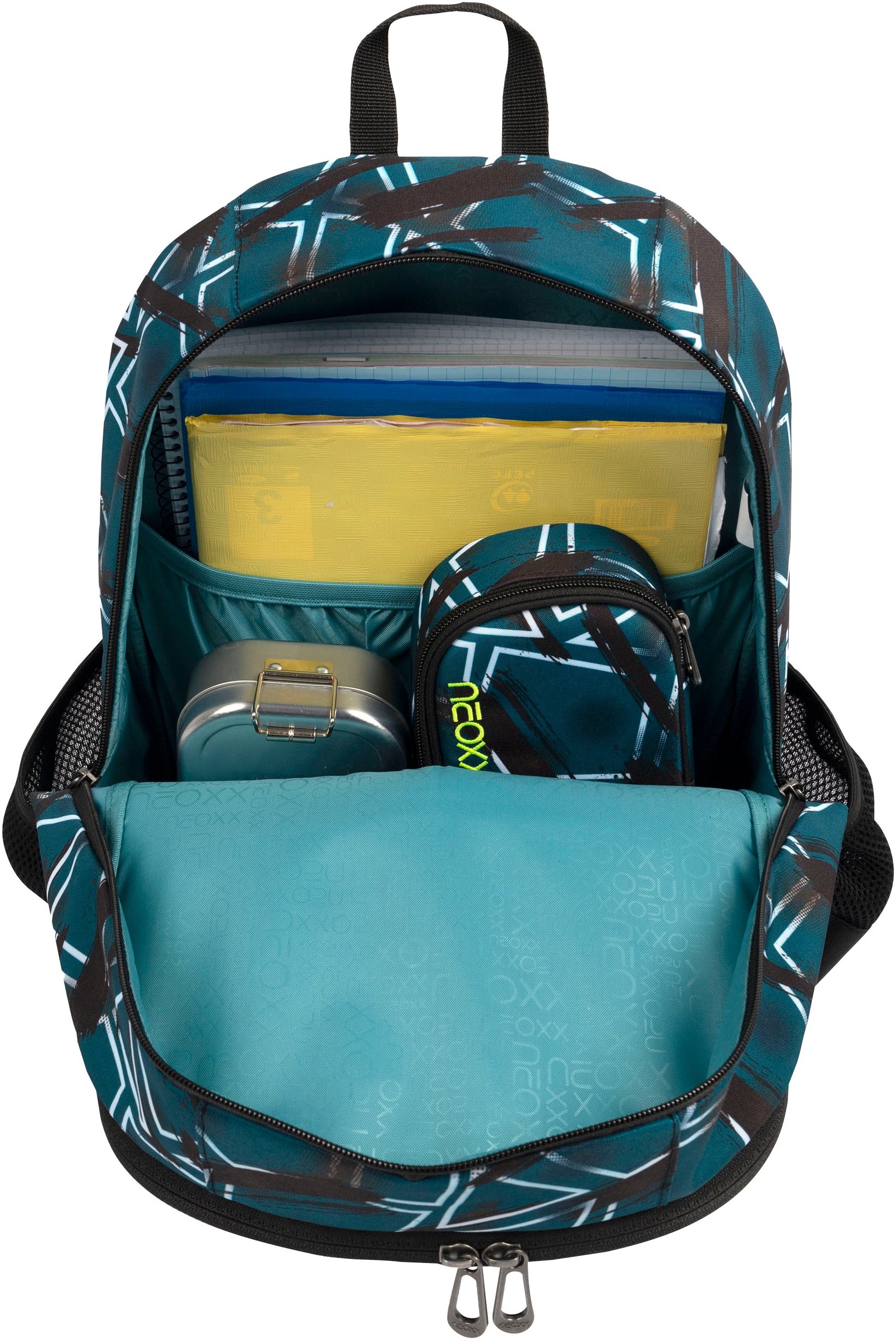 neoxx Schulrucksack »Flow, Flash Yourself«, teilweise aus recyceltem Material