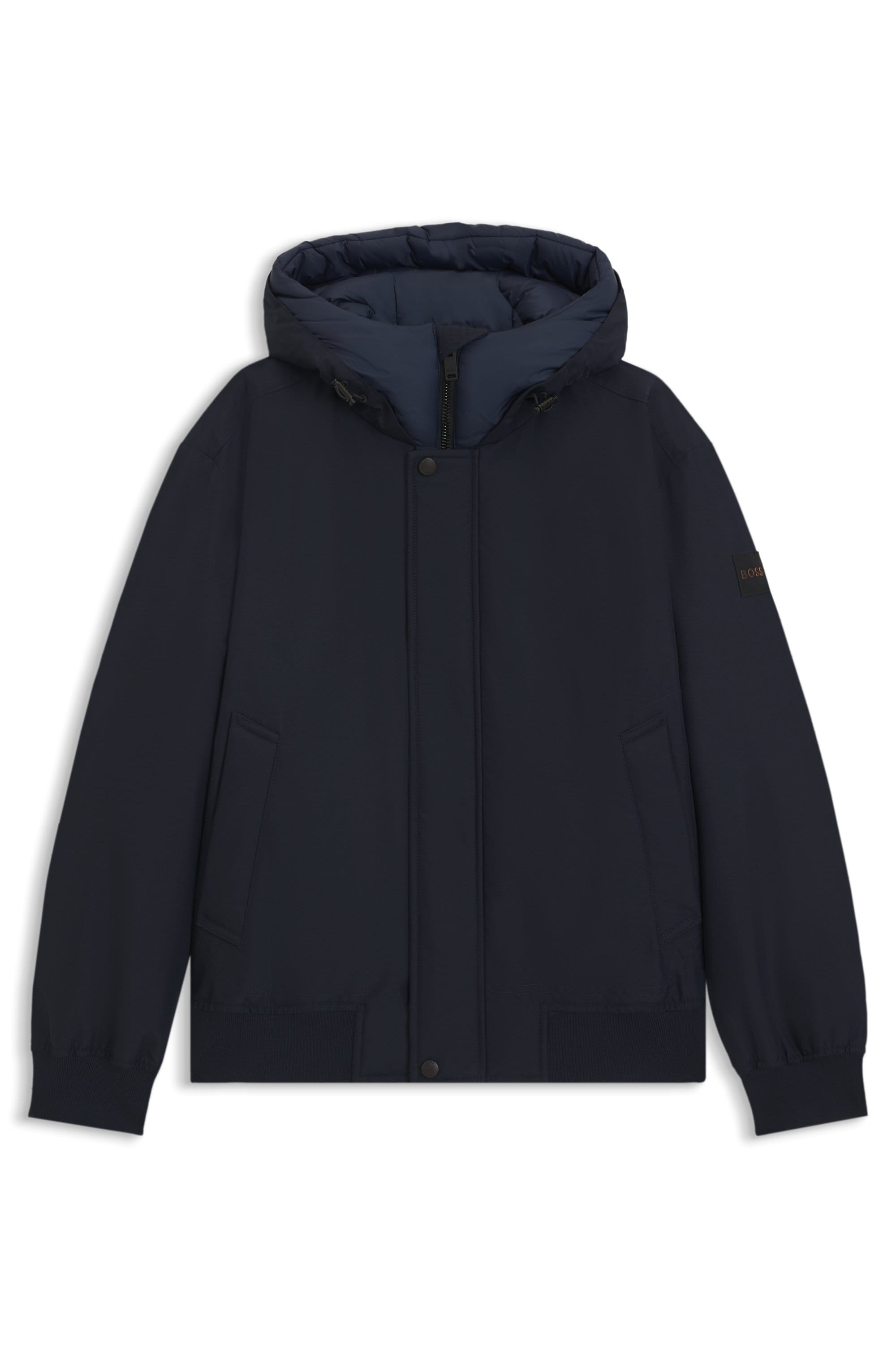 BOSS ORANGE Blouson »Osis«, mit Kapuze, relaxed fit, mit wattierter Kapuze, verdeckter Reißverschluss
