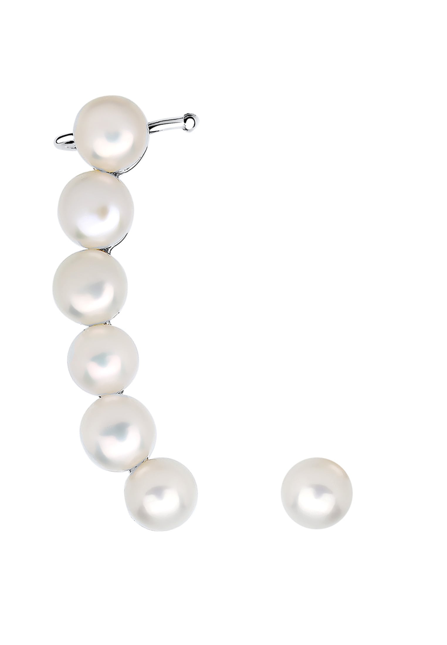 Elli Paar Ohrstecker »Ohrringe Süßwasserzuchtperle Earcuff Statement 925 Silber«