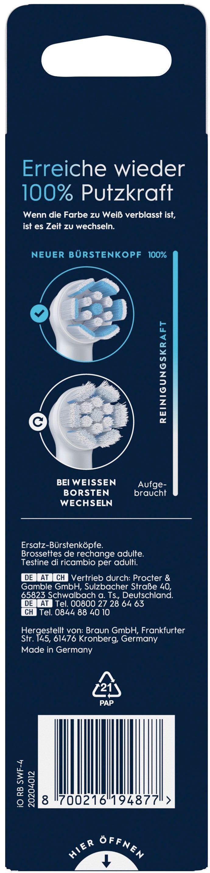 Oral-B Aufsteckbürsten »Oral-B iO Sanfte Reinigung«, fortschrittliche Plaque-Entfernung, für empfindliches Zahnfleisch