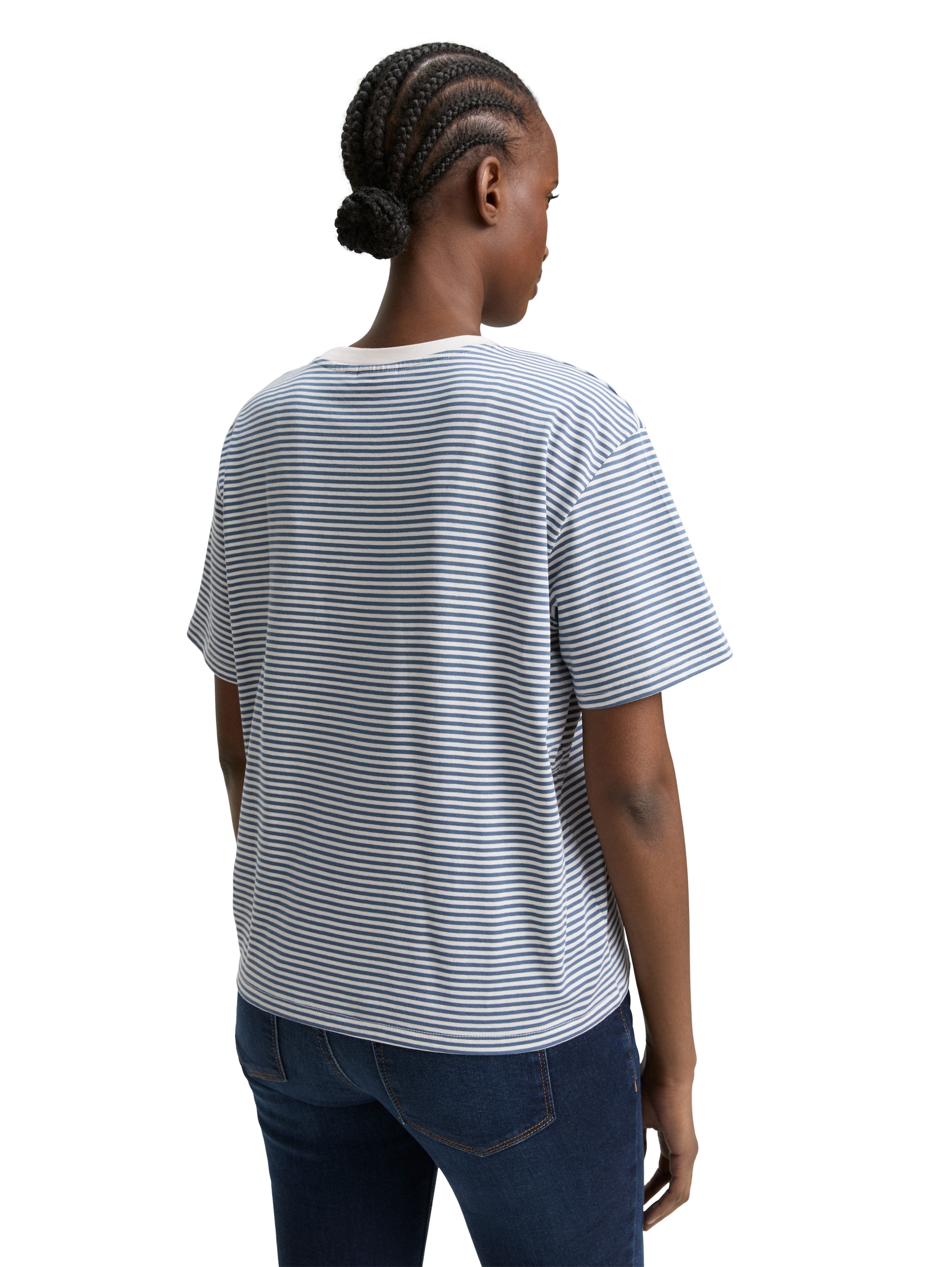 TOM TAILOR Denim T-Shirt, mit Streifen Muster