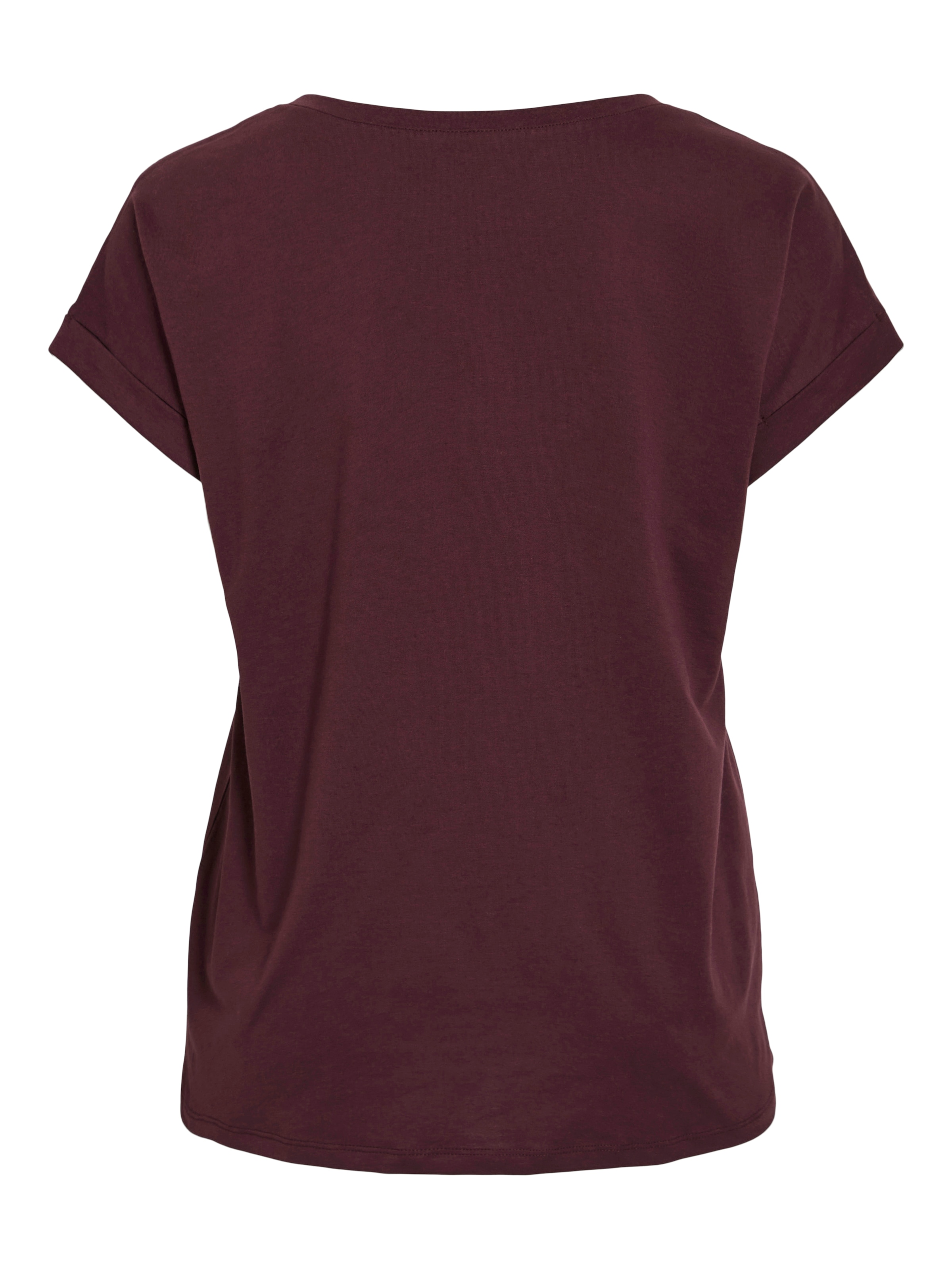 Vila Rundhalsshirt »VIDREAMERS NEW PURE T-SHIRT/SU-NOOS«, Basic Damen-T-Shirt mit Rundhalsausschnitt und umgeschlagenen Ärmeln