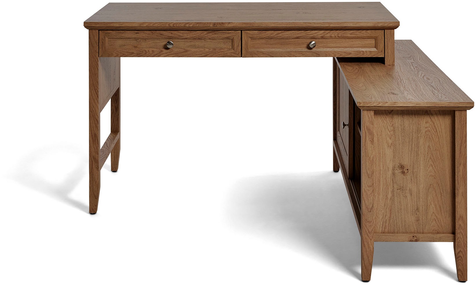 Jahnke Eckschreibtisch »CLASSIC C 145 E«, wechselseitig montierbar, mit Schiebetür, Schenkelmaß 144,9 x 120 cm