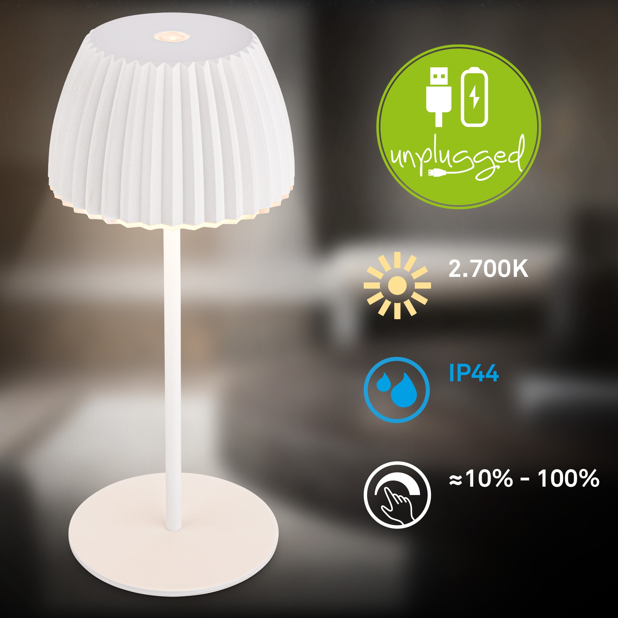 Briloner Leuchten LED Tischleuchte »Akku LED Tischleuchte« LED-Modul