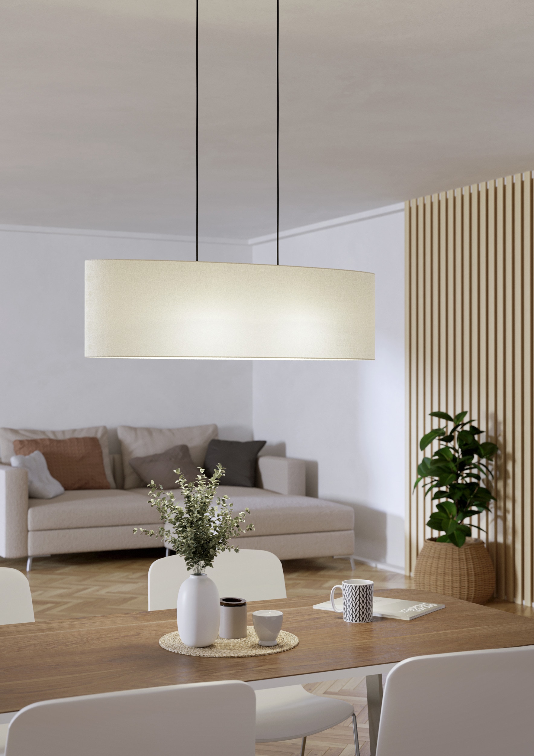 EGLO Hängeleuchte »FEBRES Pendellampe - Stahl - E27 - 2X60W - IP20« E27 1 Stk. Hängelampe, Deckenlampe, Wohnzimmer, Esszimmer, L78 x B22 x H110 cm