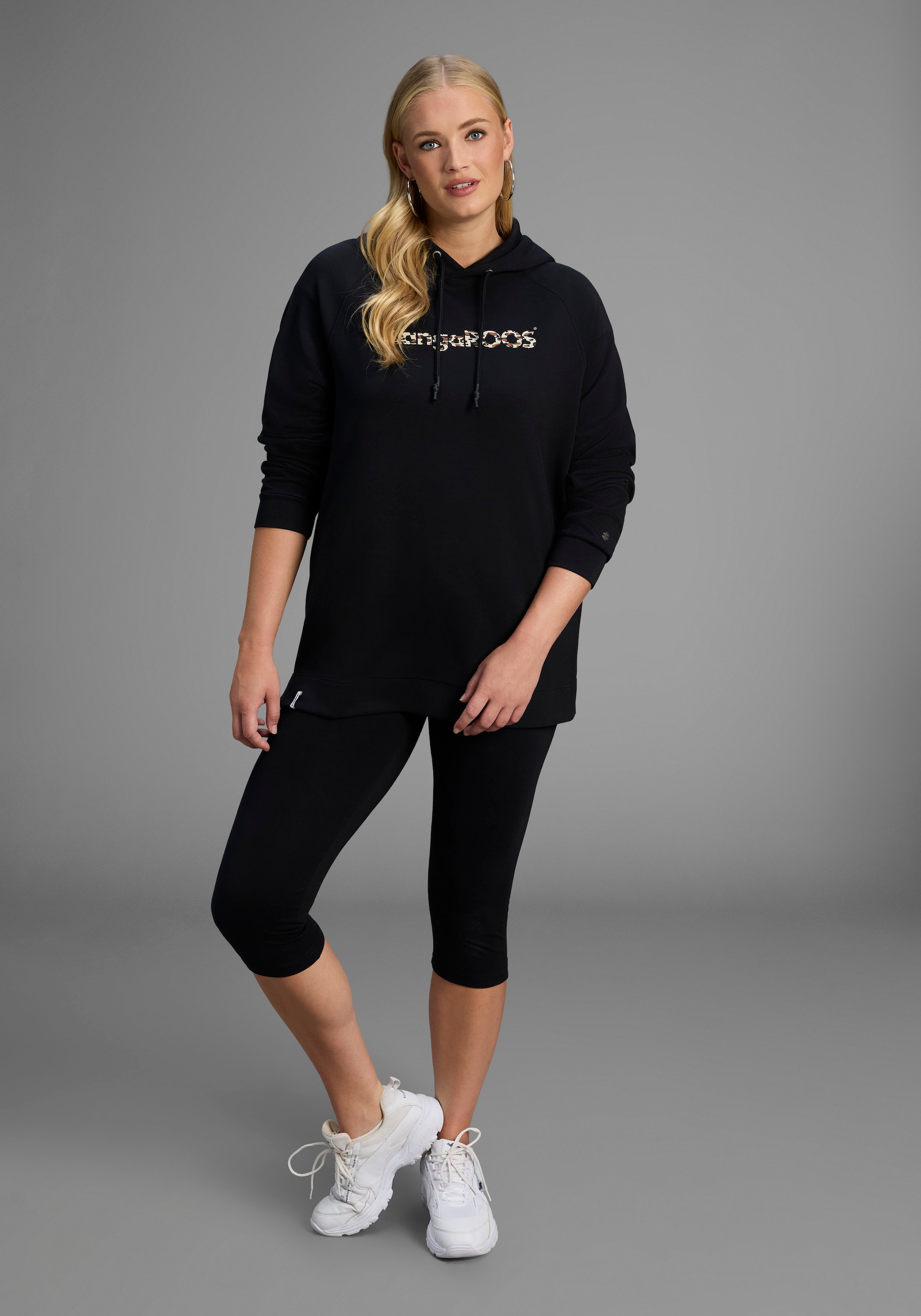 KangaROOS Kapuzensweatshirt, aus glatter Sweatware, große Größen