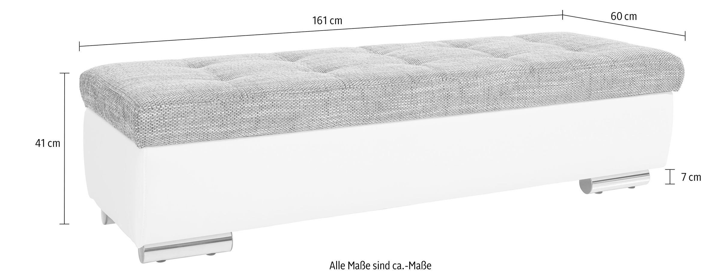 DOMO collection Hocker »Treviso XXL: B/T/H: 161/60/41 cm«, mit Stauraum, auch in Cord, passend zur Serie, moderne Steppung