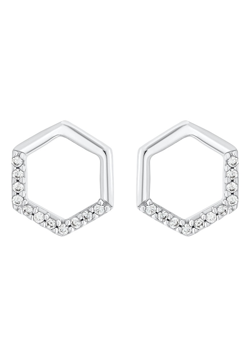 s.Oliver Paar Ohrstecker »Hexagon, 2031421«, mit Zirkonia (synth.)