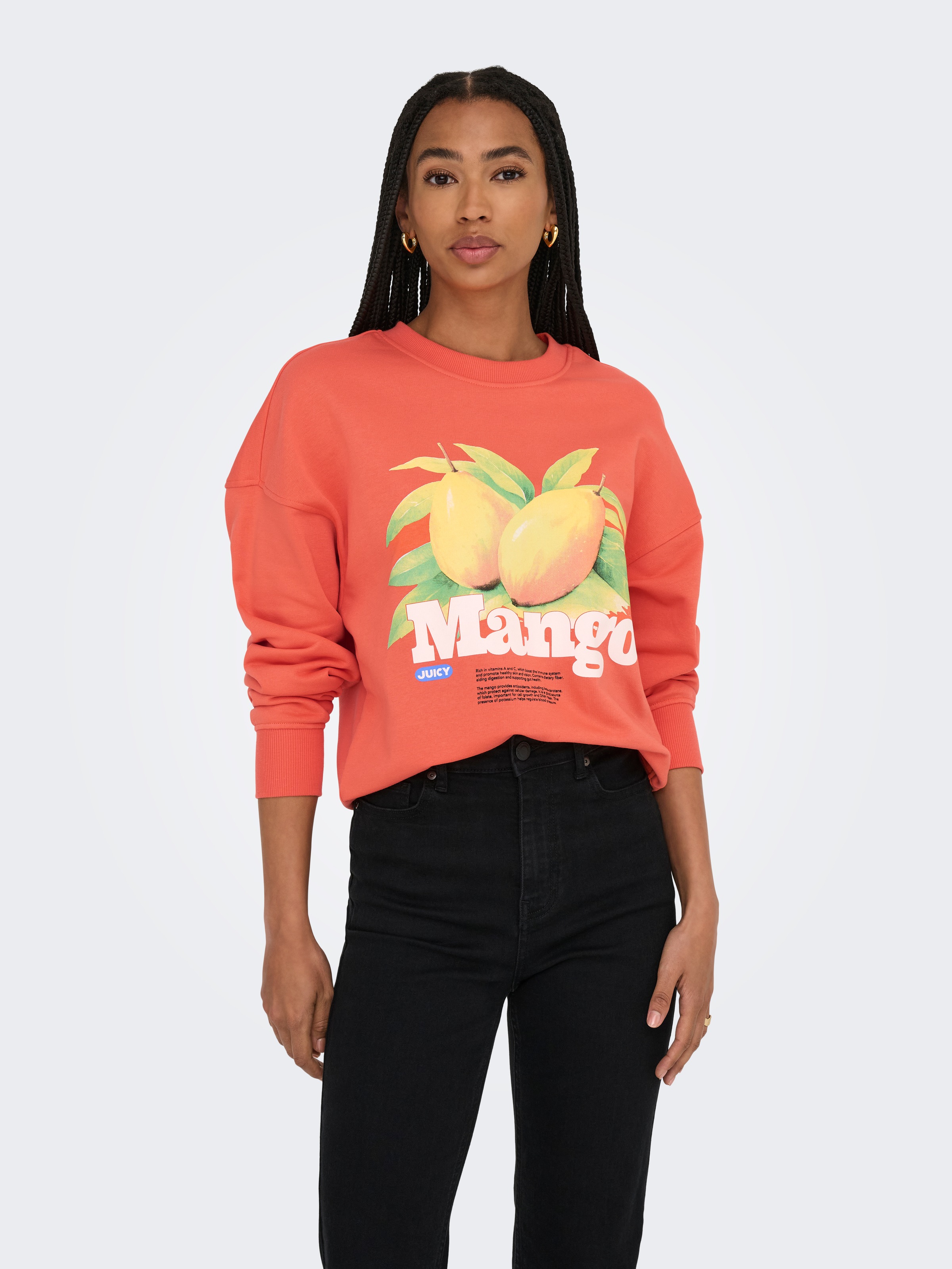 ONLY Sweatshirt »ONLPHILEA L/S FRUIT O-NECK UB SWT«
