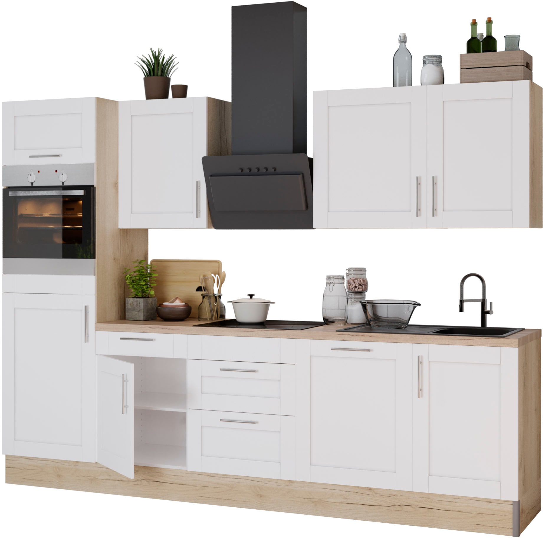 OPTIFIT Küche »Ahus«, 280 cm breit, ohne E-Geräte, MDF Fronten, Soft Close  Funktion auf Raten bestellen | Kochfeldumbauschränke