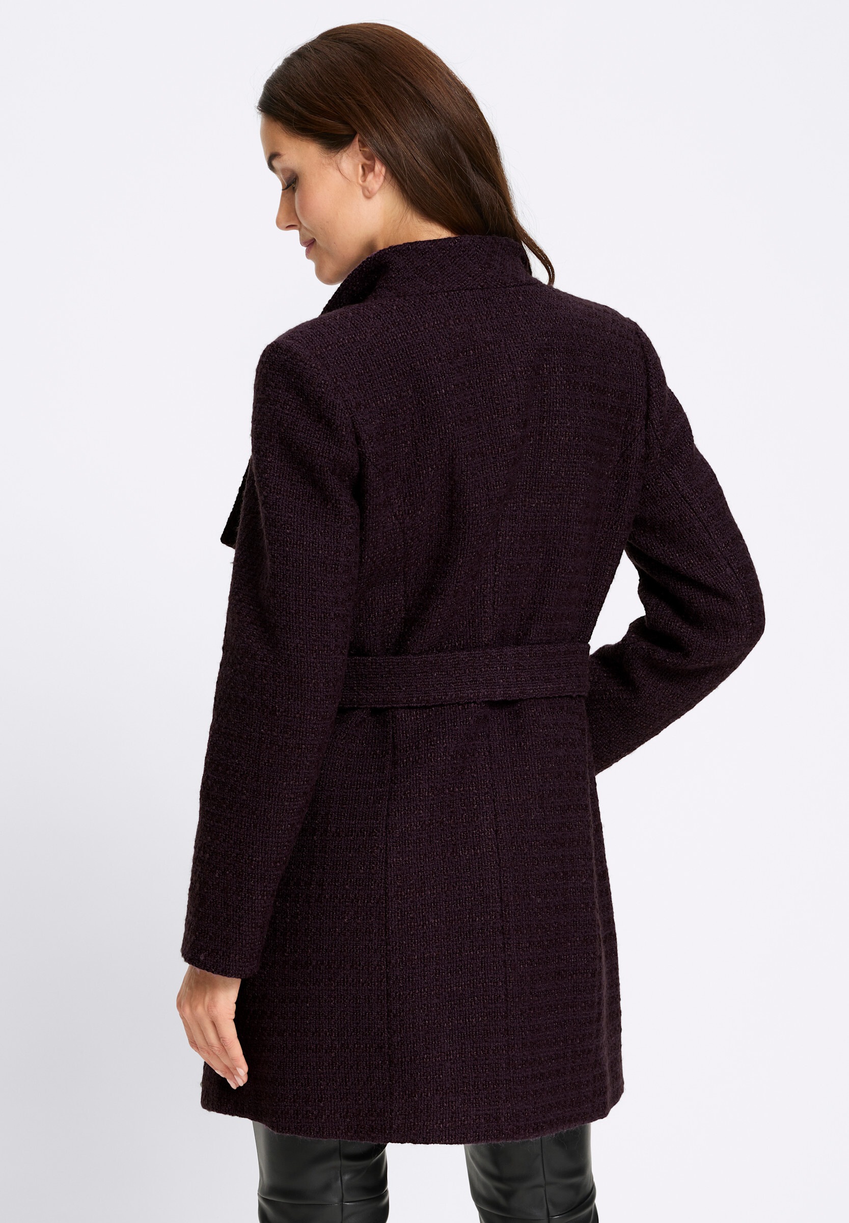 heine Langjacke »Jacke Boucléjacke mit wärmender Wolle« ohne Kapuze