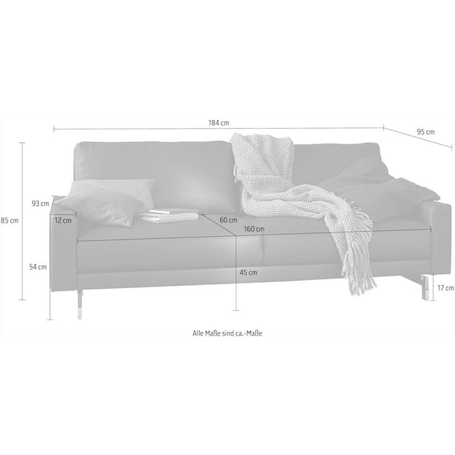 hülsta sofa 2,5-Sitzer »hs.450«, Armlehne niedrig, Fuß chromfarben glänzend,  Breite 184 cm auf Raten kaufen