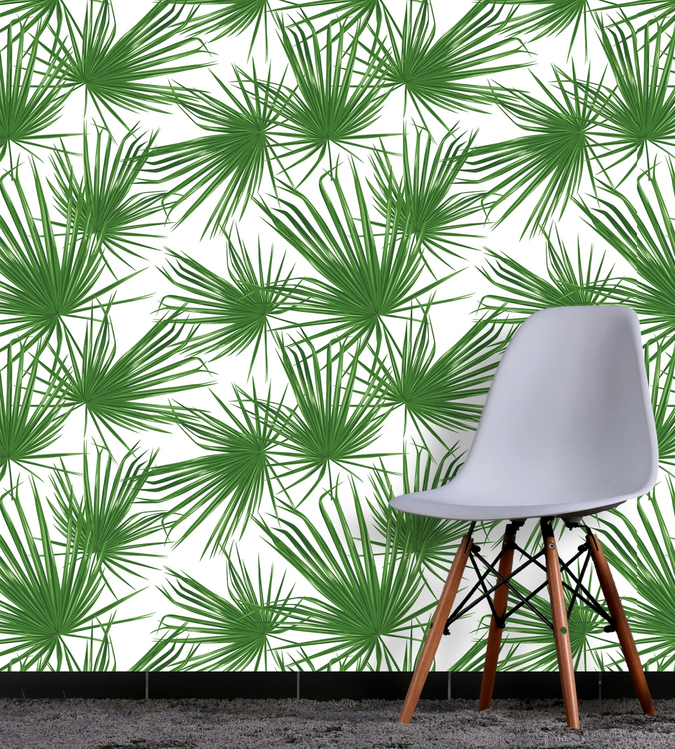 queence Vinyltapete »Tropische Blätter-Grün«, botanisch, 90x250cm, selbstklebend, kinderleichte Anbringung, Sticker