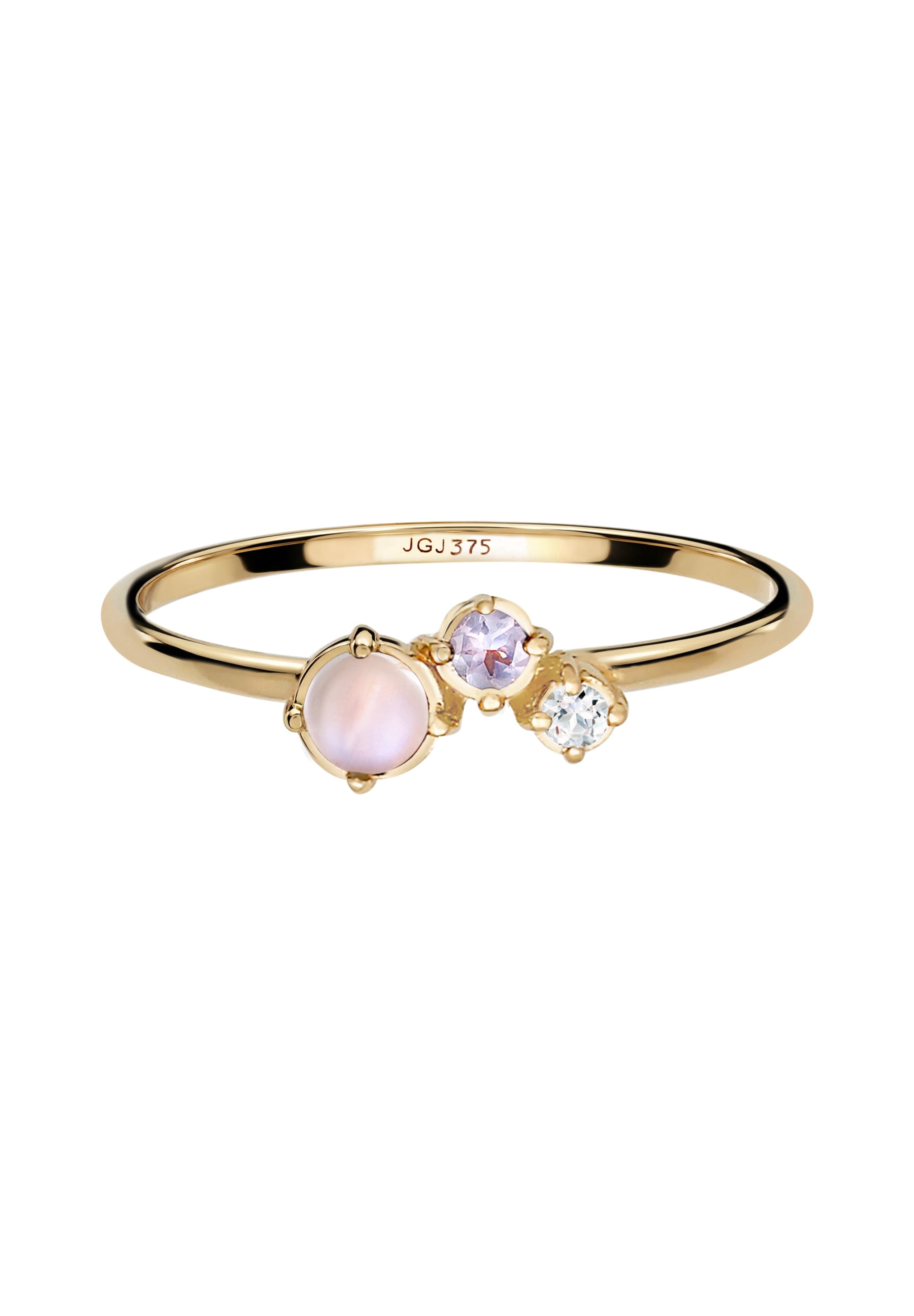 Elli DIAMONDS Silberring »Ring mit Opal Mondstein Diamant im Brillantschliff (0.015 ct) 375 Gelbgold«