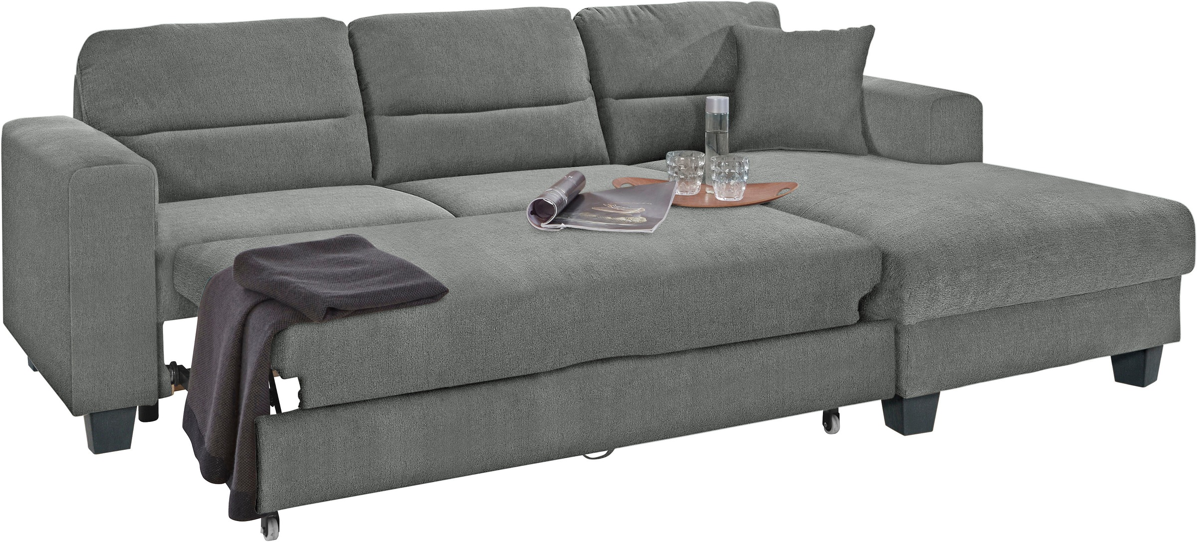 TRENDMANUFAKTUR Ecksofa »Chamber, zeitlos und modern, hoher Sitzkomfort, L-Form«, wahlweise mit Schlaffunktion