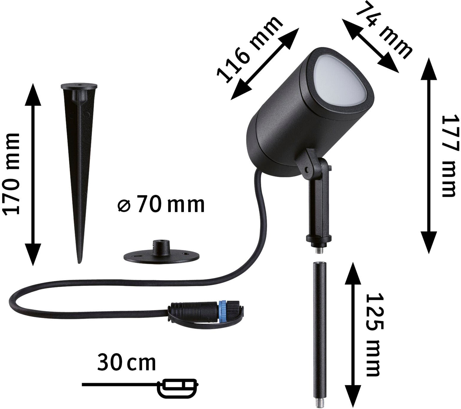 Paulmann LED Gartenstrahler »Plug & Shine Spot Shira«, 1 flammig, RGBW Zigbee 2000-6500K