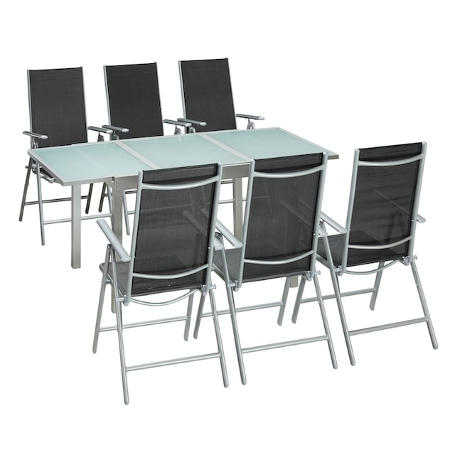 MERXX Garten-Essgruppe »Lima«, (Set, 7 tlg.), inkl. 6 Sesseln und  ausziehbarem Tisch (120 - 180 cm) online kaufen | mit 3 Jahren XXL Garantie