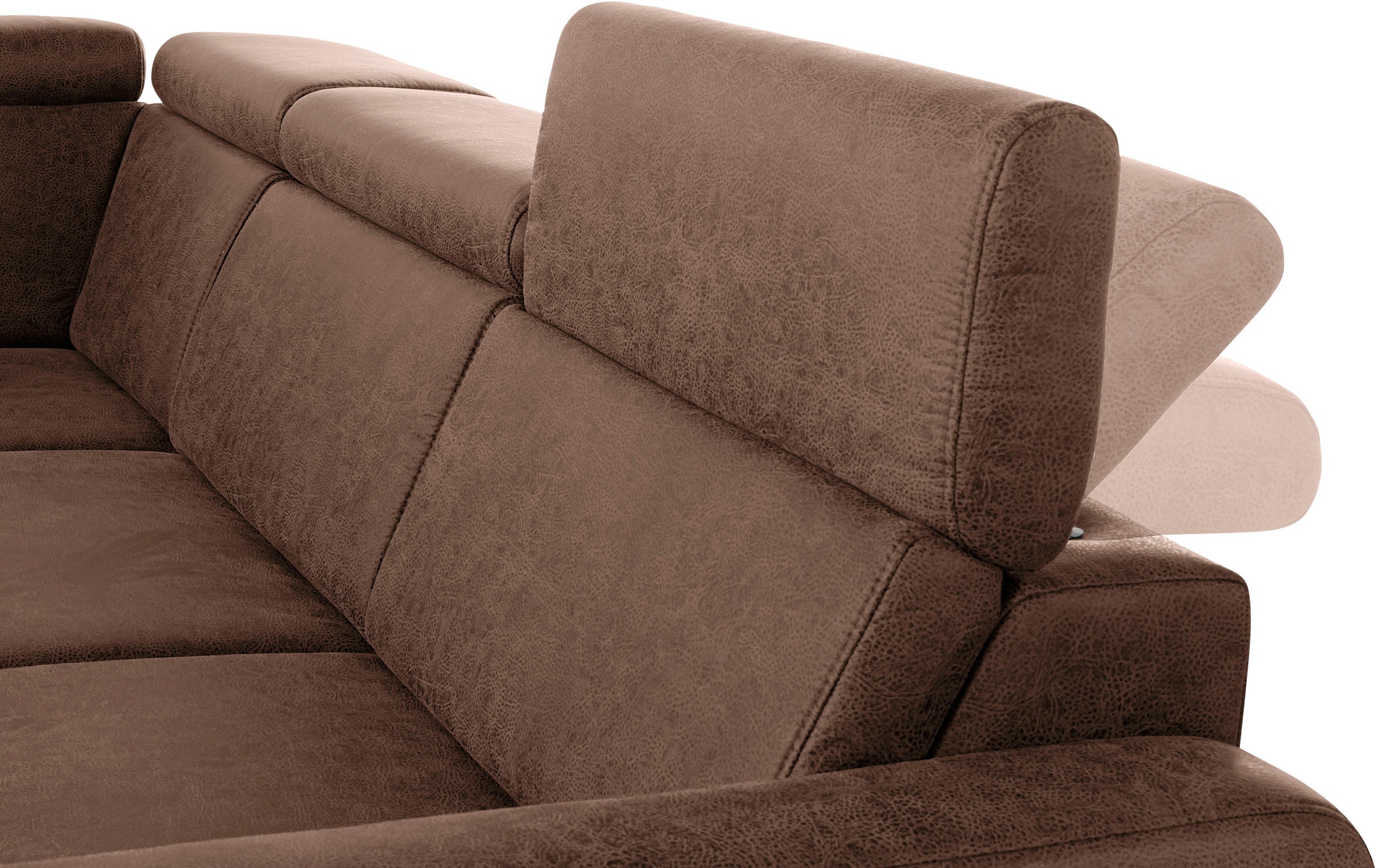 sit&more Ecksofa »Bologna L-Form«, Kopfteilverstellung, wahlweise mit Bettfunktion und Schubkasten