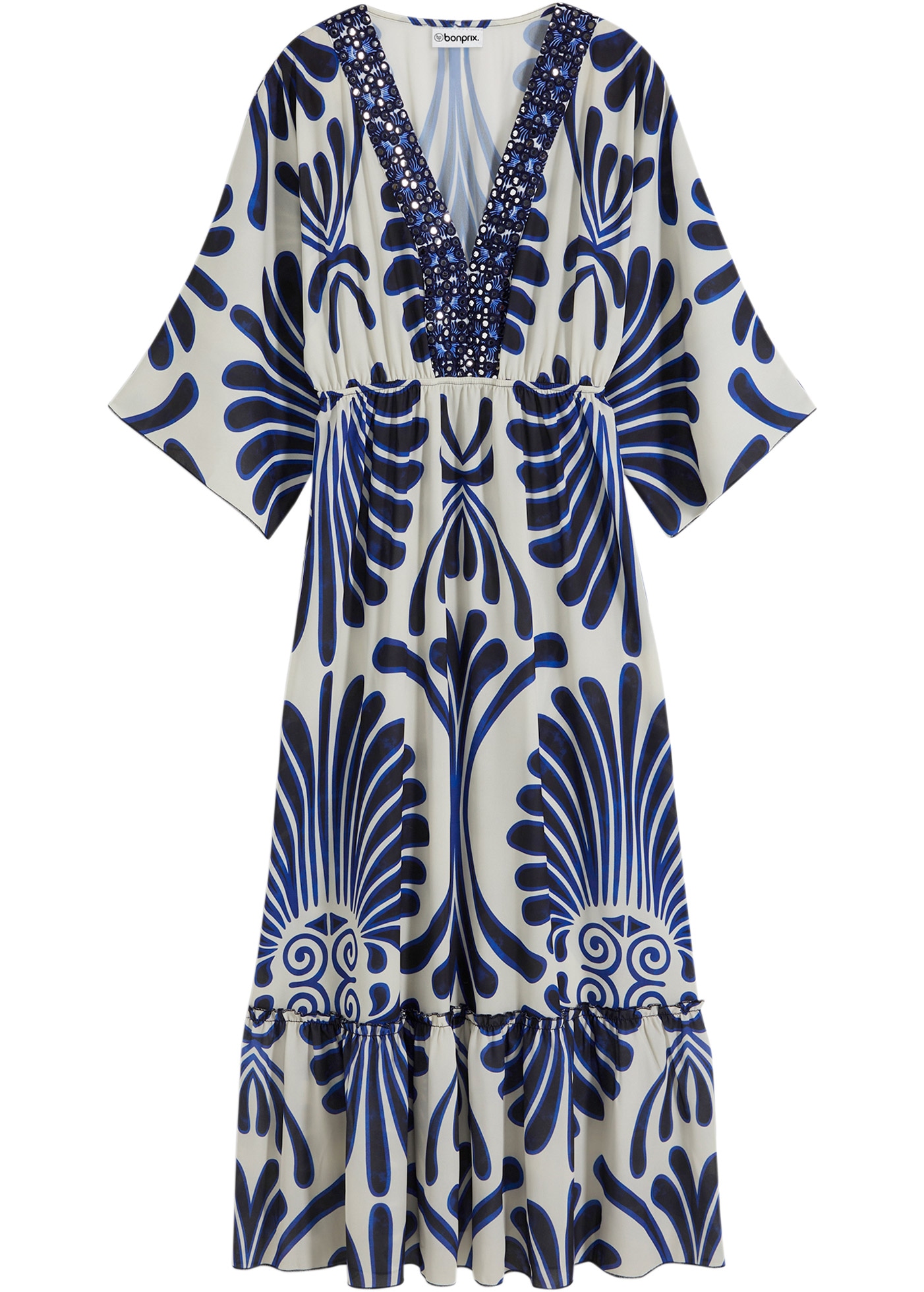 bonprix Maxikleid 1 tlg. für Frühling und Sommer, aus Viskose, Oversize Passform, mit Druck