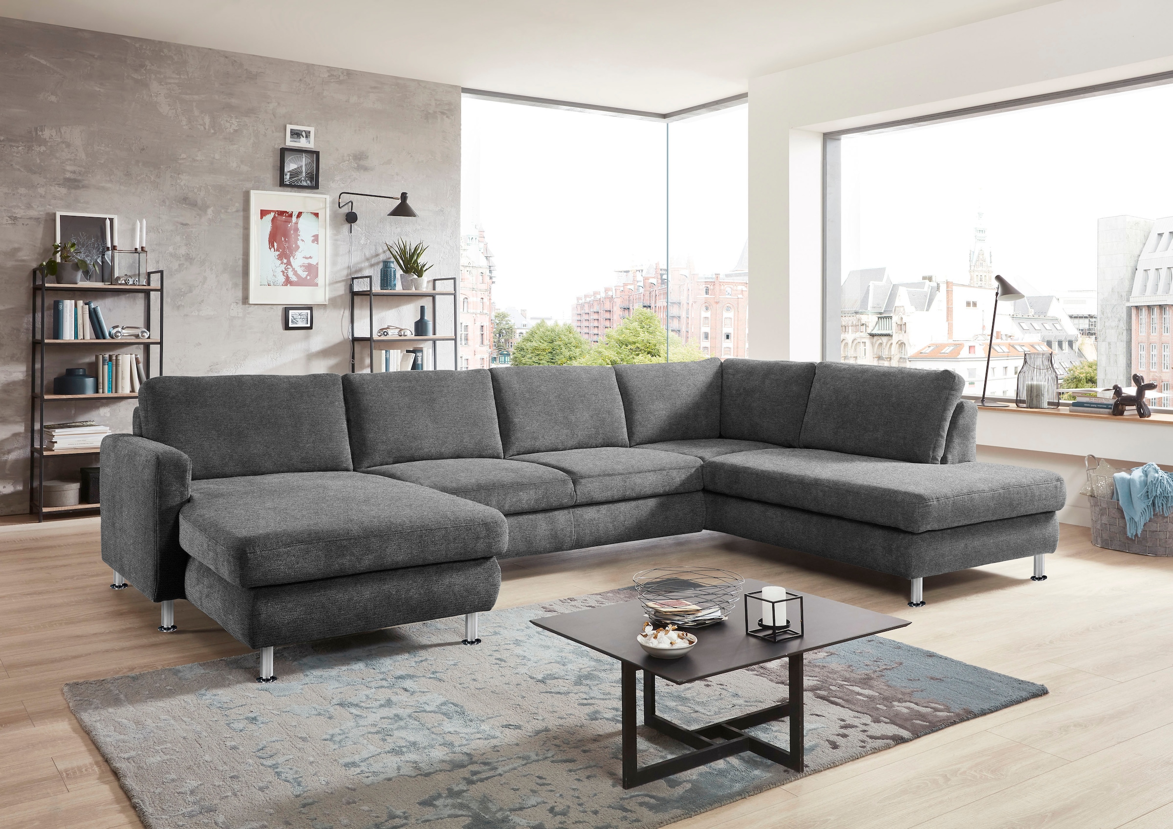 Die PlanBar Wohnlandschaft »MP-IN19027 U-Form« wahlweise mit Bettfunktion, frei im Raum stellbar