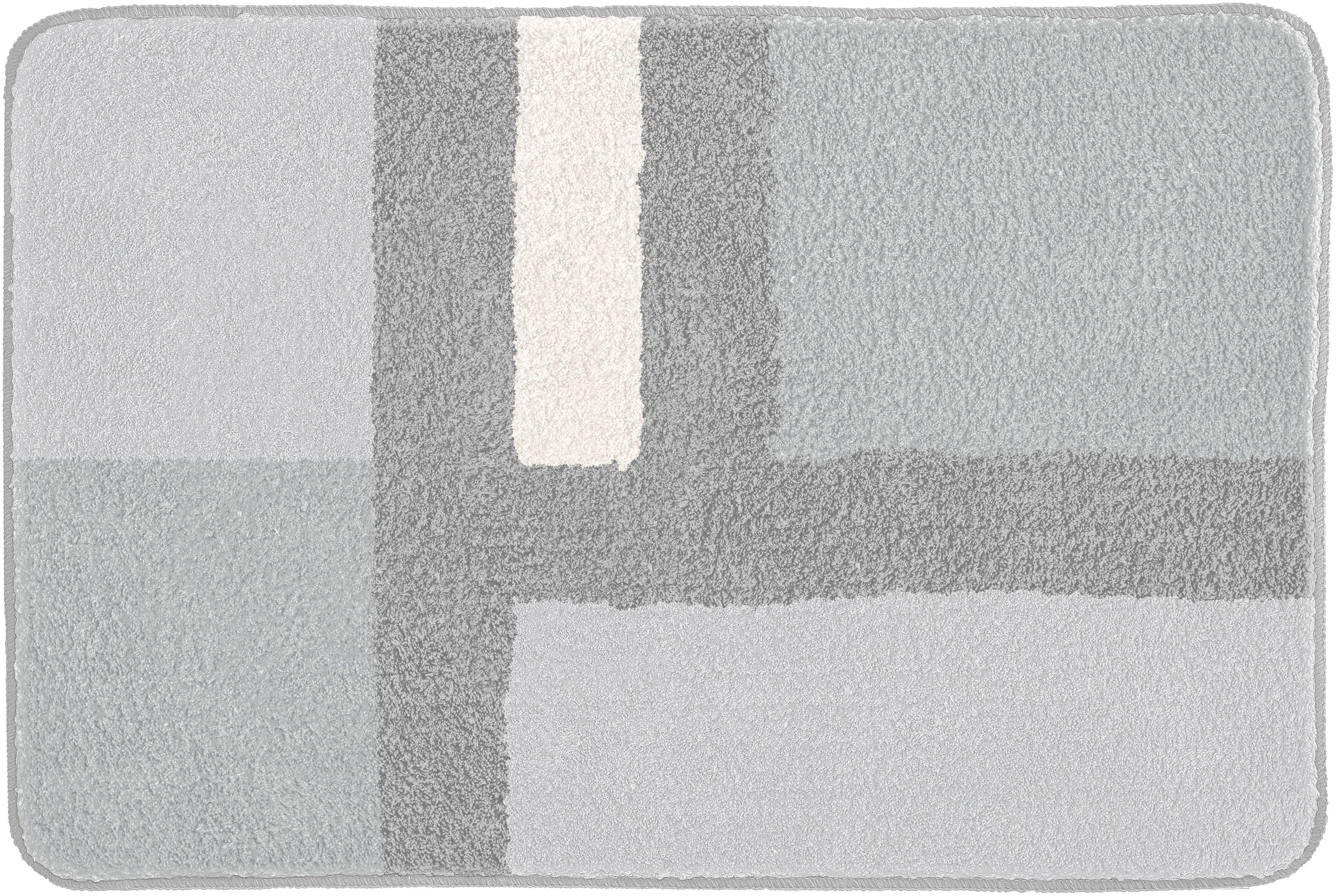 Kleine Wolke Badematte »»Ariana«, Badvorleger, Badezimmer Teppich« Höhe 20 mm rutschhemmend beschichtet fußbodenheizungsgeeignet Geometrisches Design mit kontrastierendem Mittelstreifen