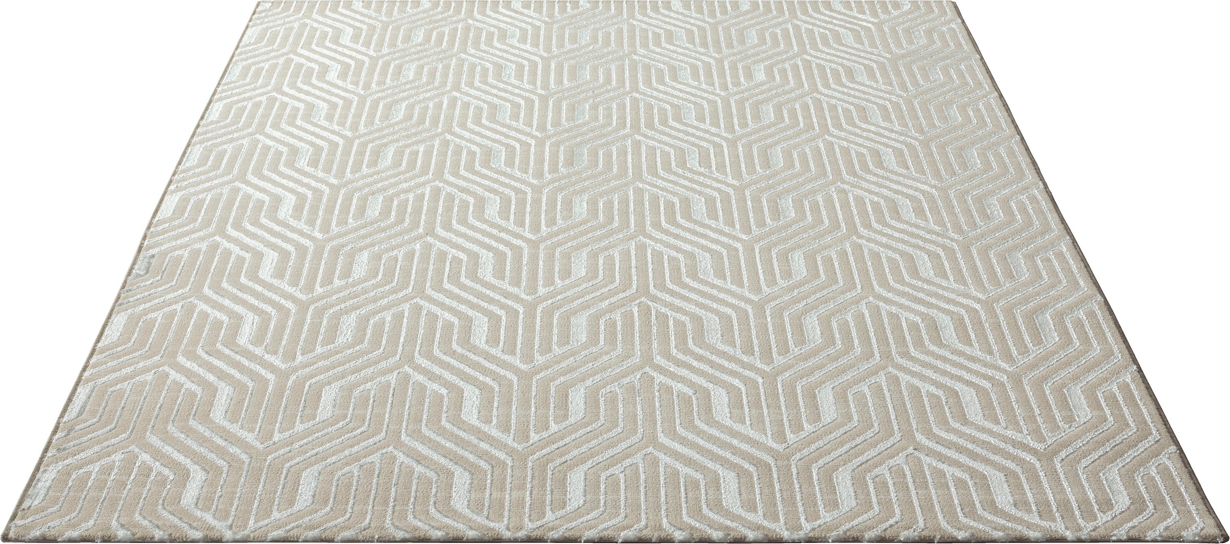 merinos Teppich »Creation 50057«, rechteckig, 10 mm Höhe, elegant, glänzend, Kurzflor, pflegeleicht, Wohnzimmer