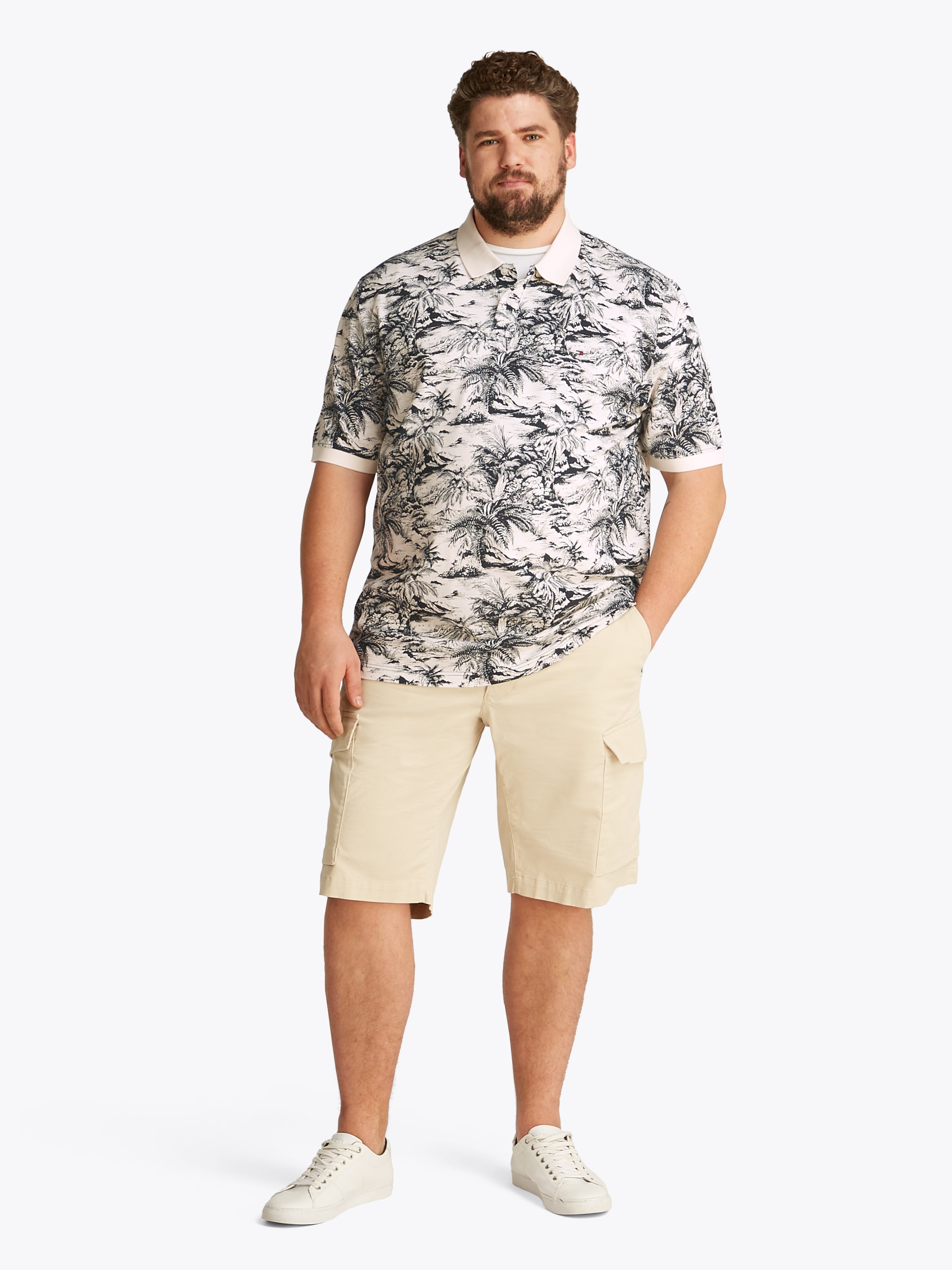 Tommy Hilfiger Big & Tall Poloshirt »BT-AOP LINEN REG POLO-B«, Große Größen